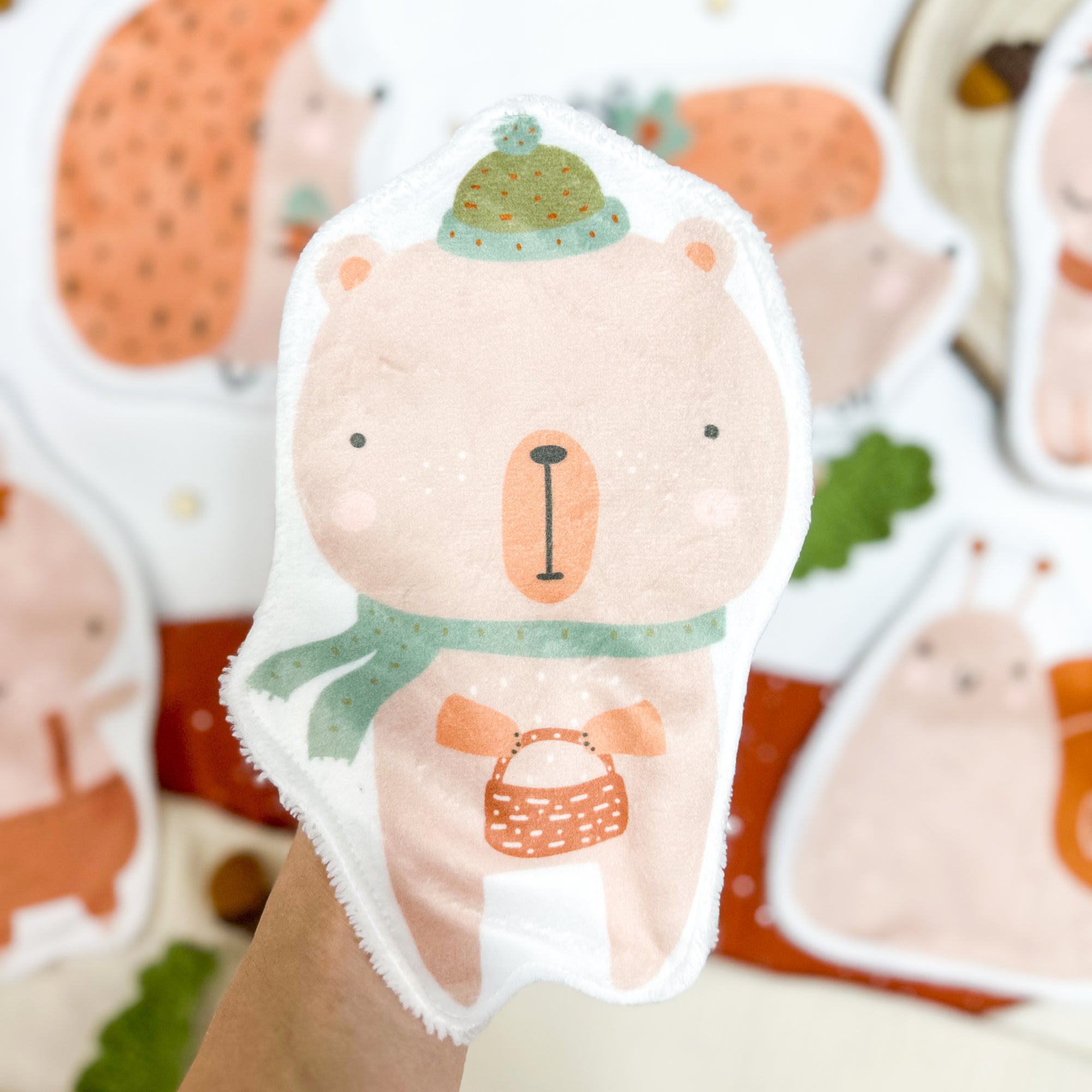 Coton lavable bébé XXL – ours – coton réutilisable et ultra doux