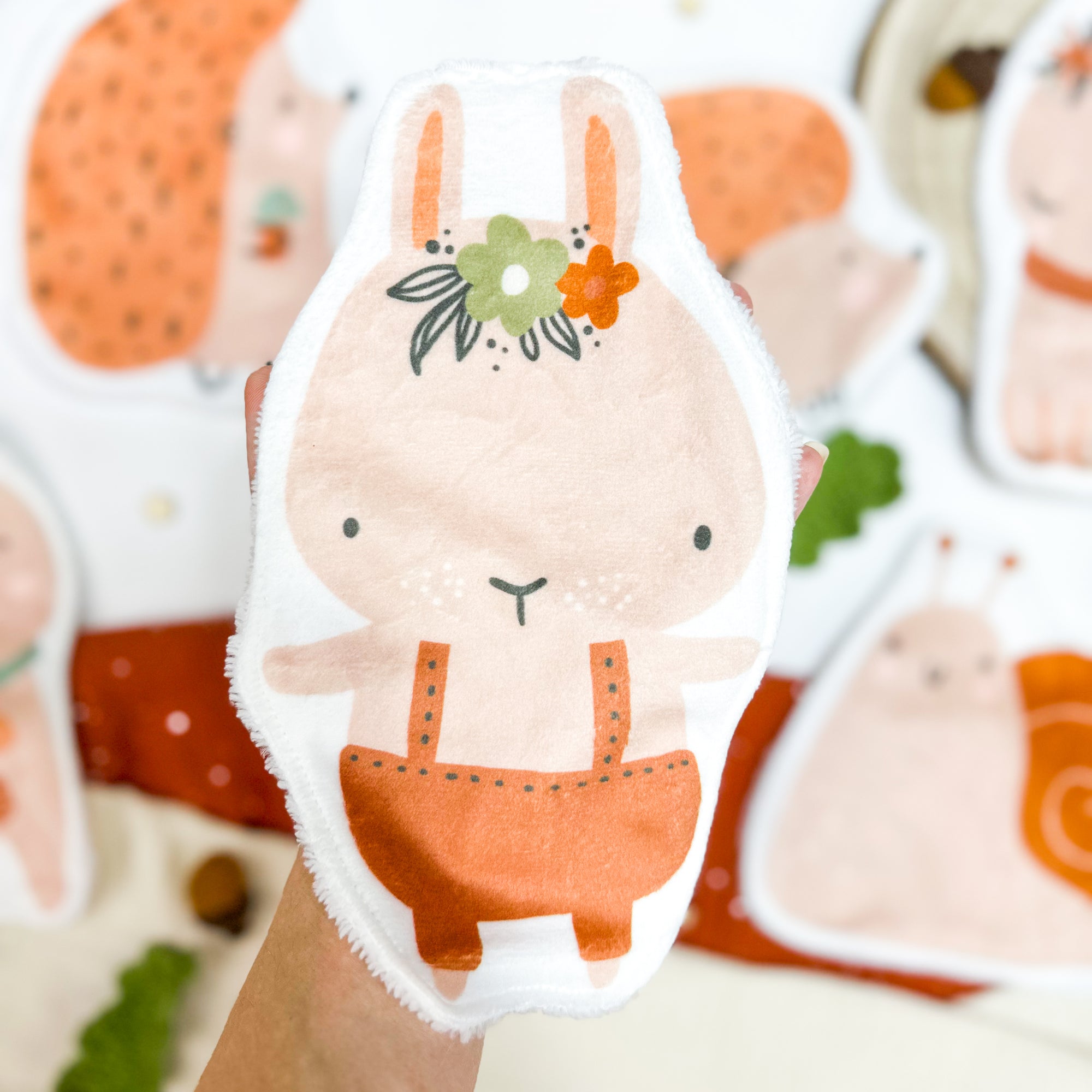 Coton lavable bébé XXL – lapin – coton réutilisable et ultra doux