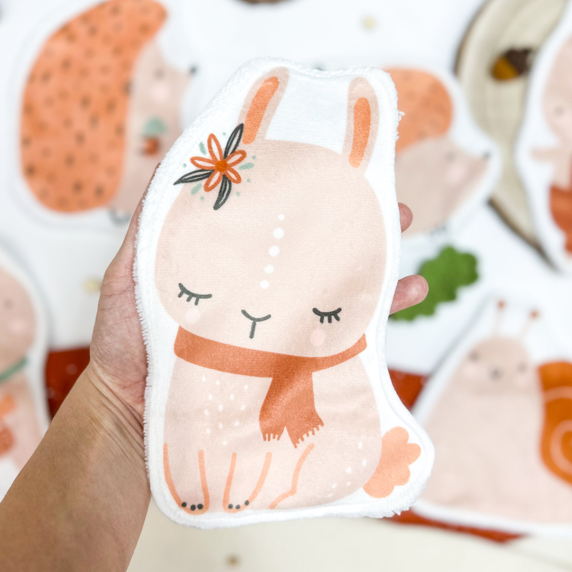 Coton lavable bébé XXL – lapin – coton réutilisable et ultra doux