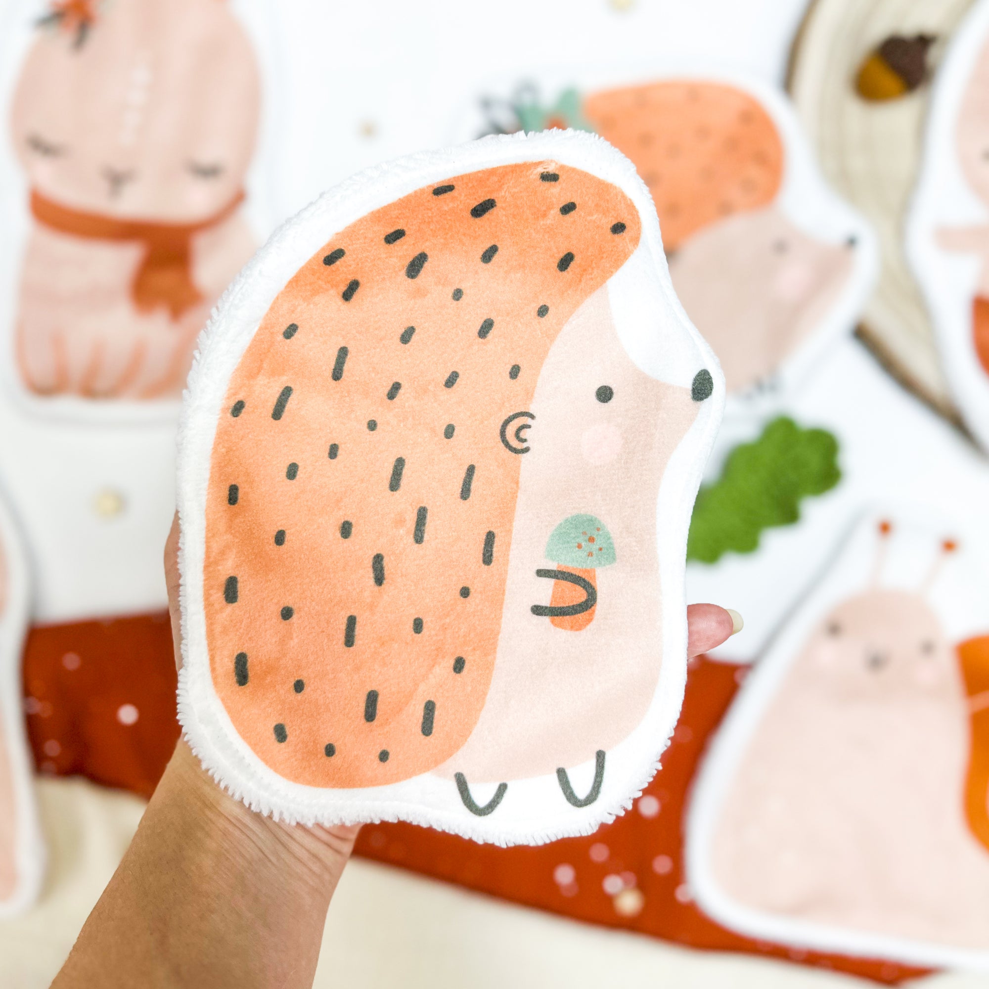 Coton lavable bébé XXL – hérisson – coton réutilisable et ultra doux