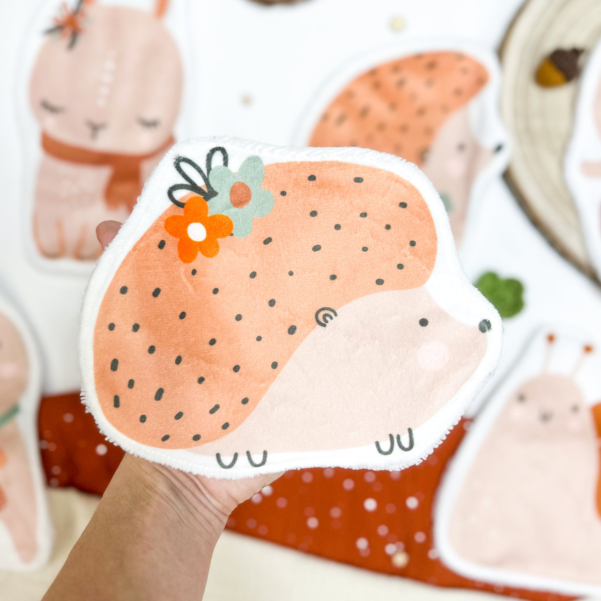 Coton lavable bébé XXL – hérisson – coton réutilisable et ultra doux