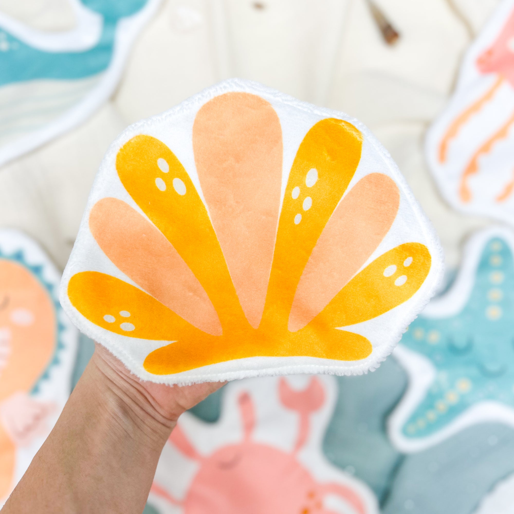 Coton lavable bĂ©bĂ© XXL â coquillage â coton rĂ©utilisable et ultra doux