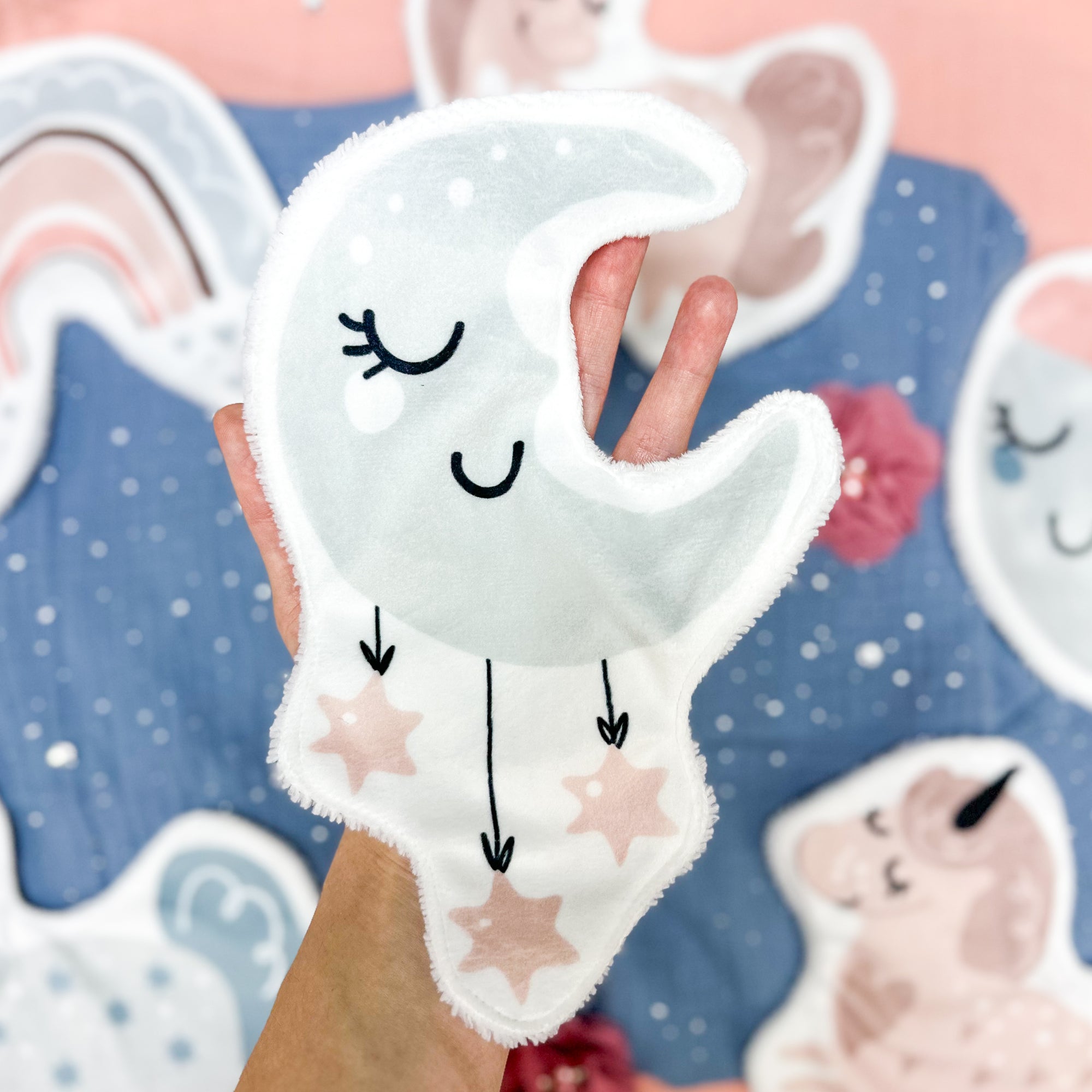 Coton lavable bĂ©bĂ© XXL â lune avec Ă©toiles â coton rĂ©utilisable et ultra doux