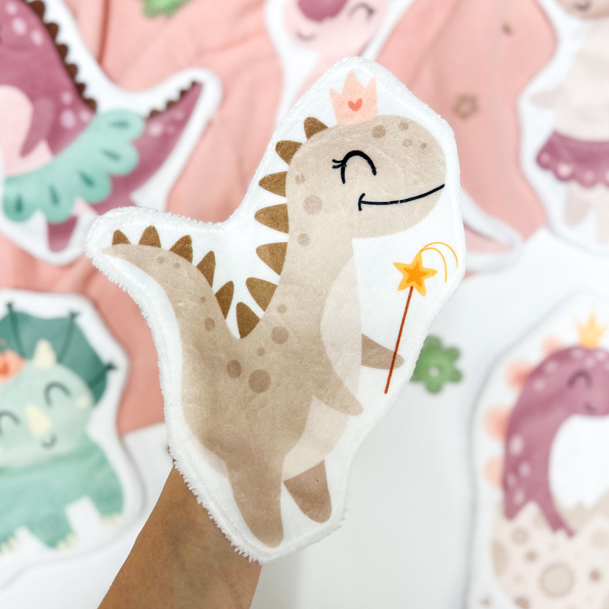 Coton lavable bĂ©bĂ© XXL â princesse dinosaure â coton rĂ©utilisable et ultra doux