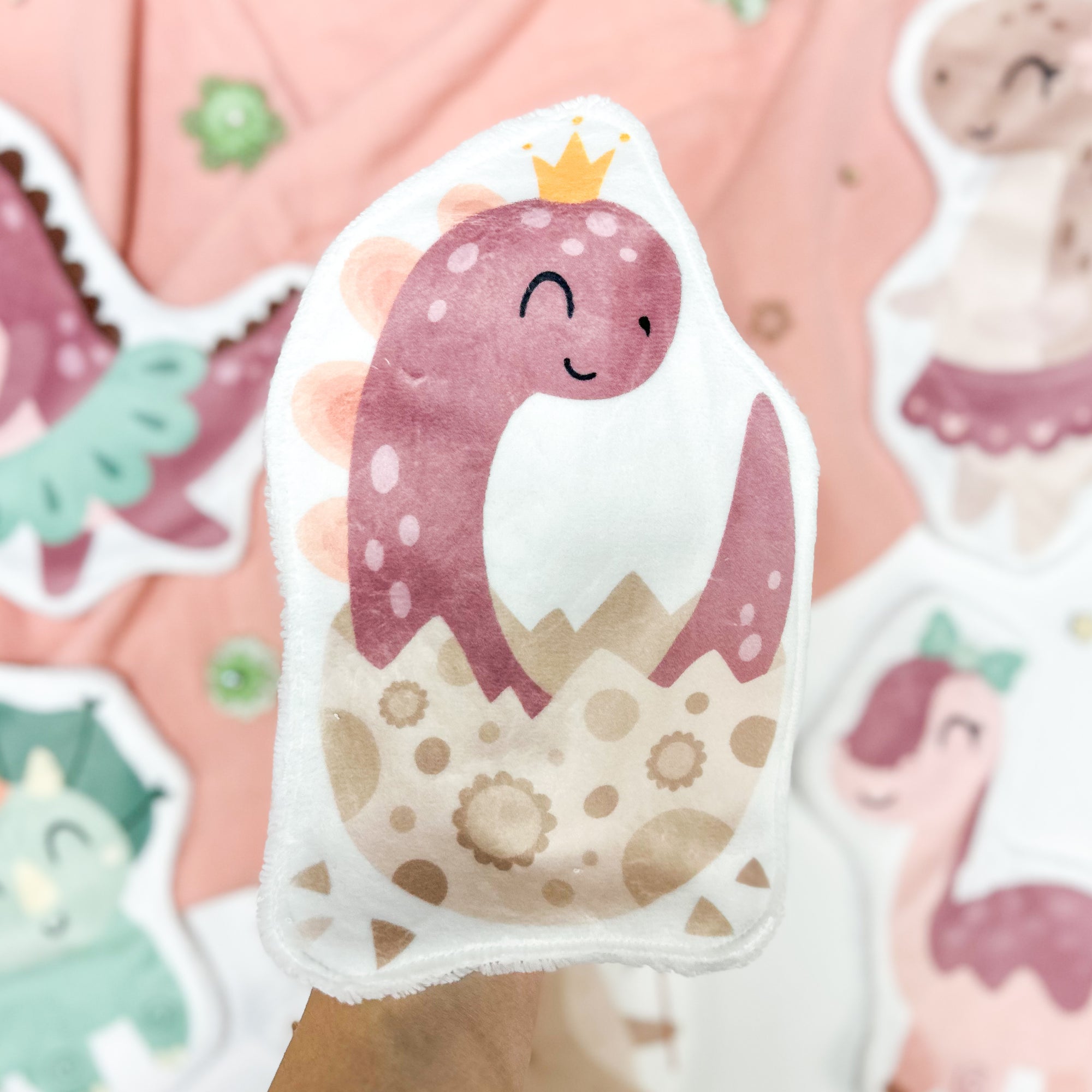 Coton lavable bĂ©bĂ© XXL â dinosaure rose â coton rĂ©utilisable et ultra doux