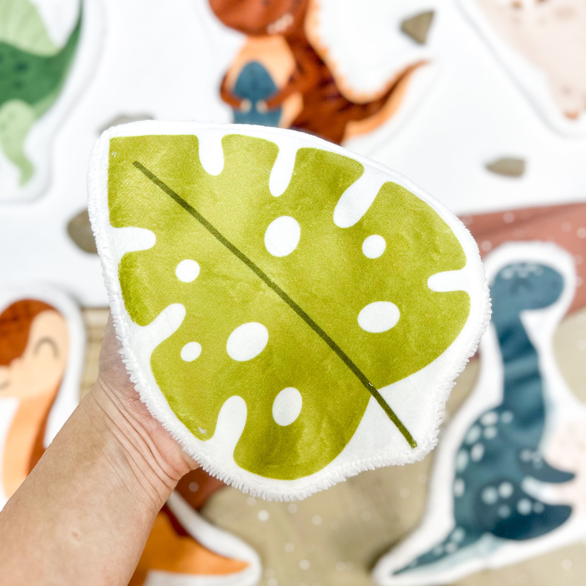 Coton lavable bébé XXL – feuille – coton réutilisable et ultra doux