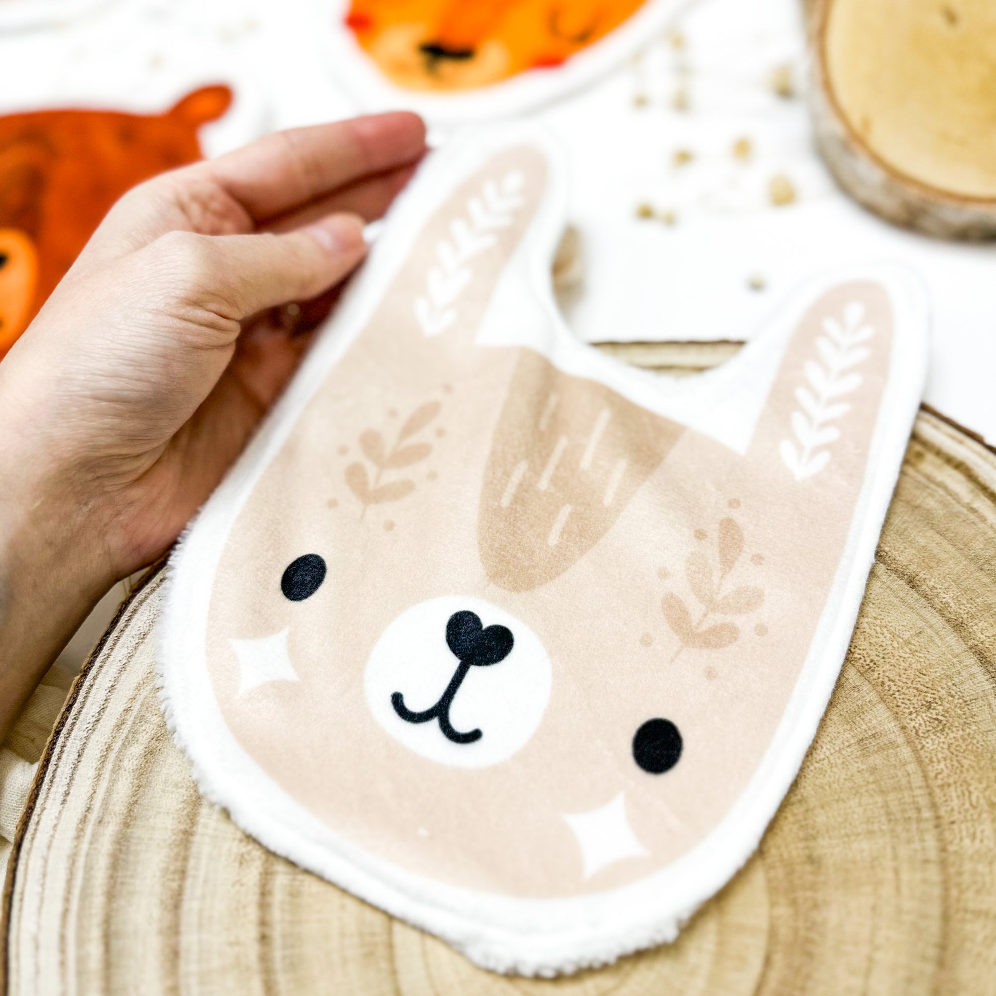 Coton lavable bébé XXL – lapin boho – coton réutilisable et ultra doux