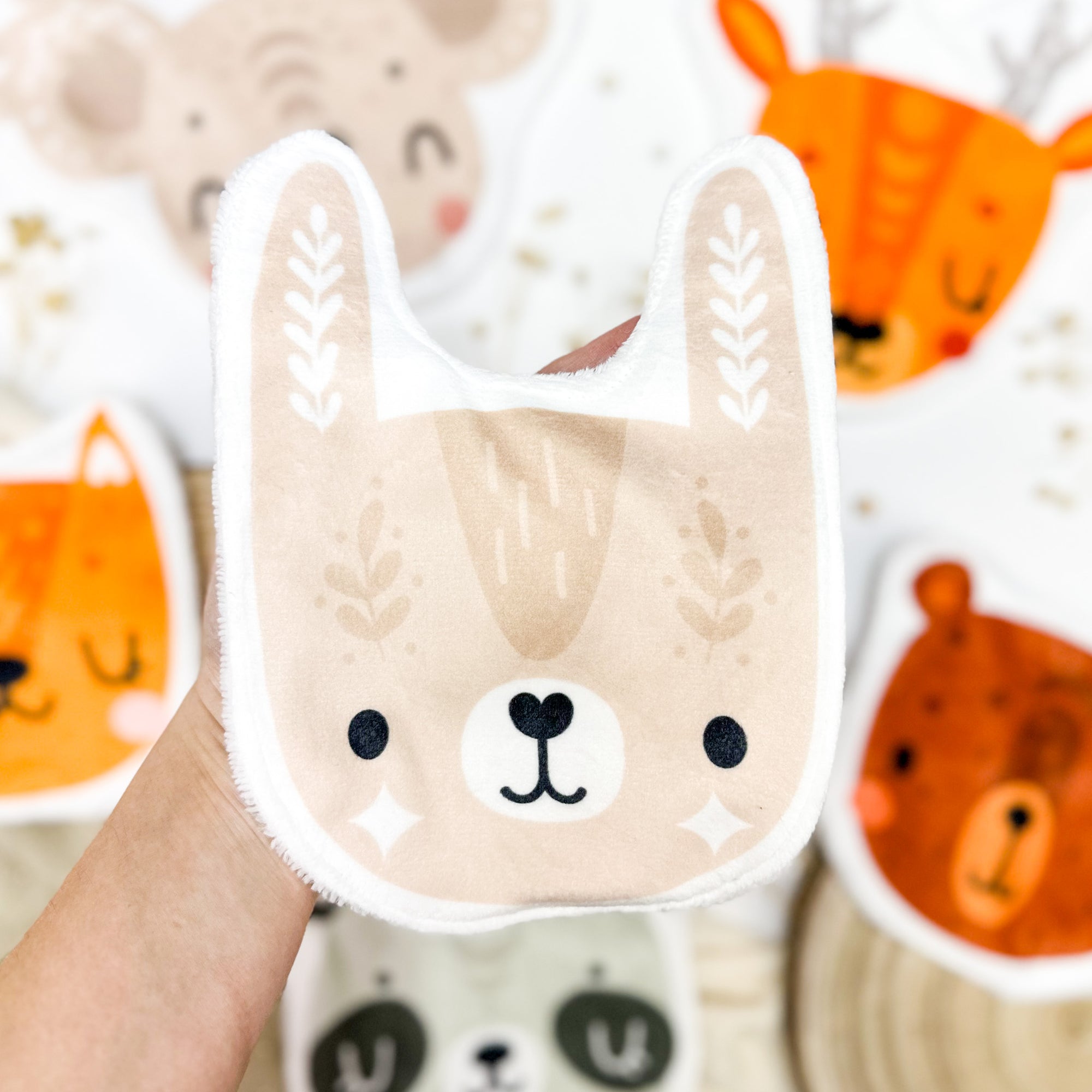 Coton lavable bébé XXL – lapin boho – coton réutilisable et ultra doux