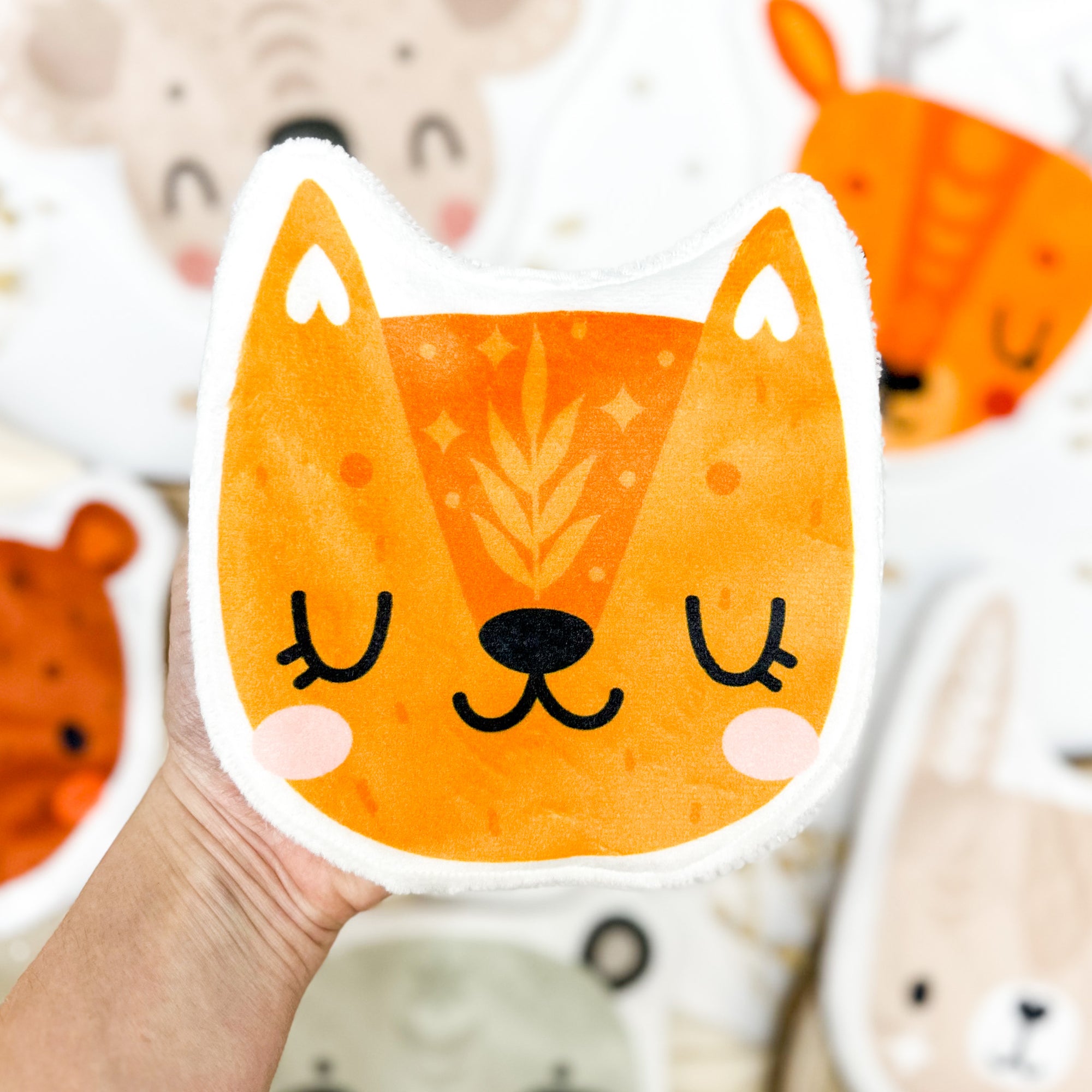 Coton lavable bébé XXL – chat boho – coton réutilisable et ultra doux