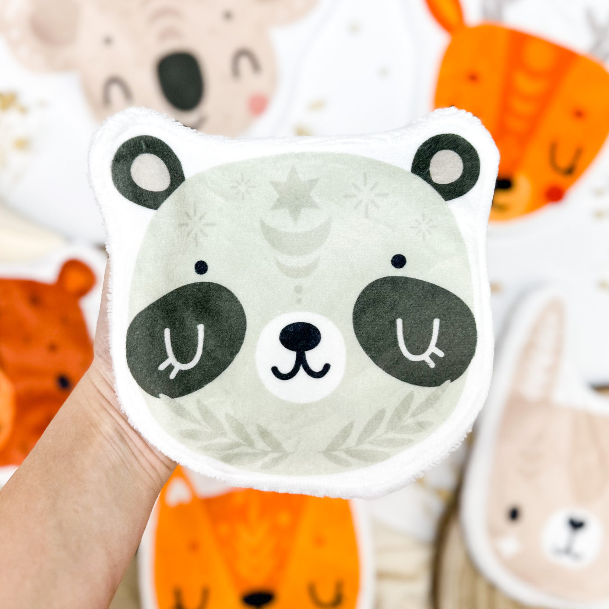 Coton lavable bébé XXL – panda boho – coton réutilisable et ultra doux