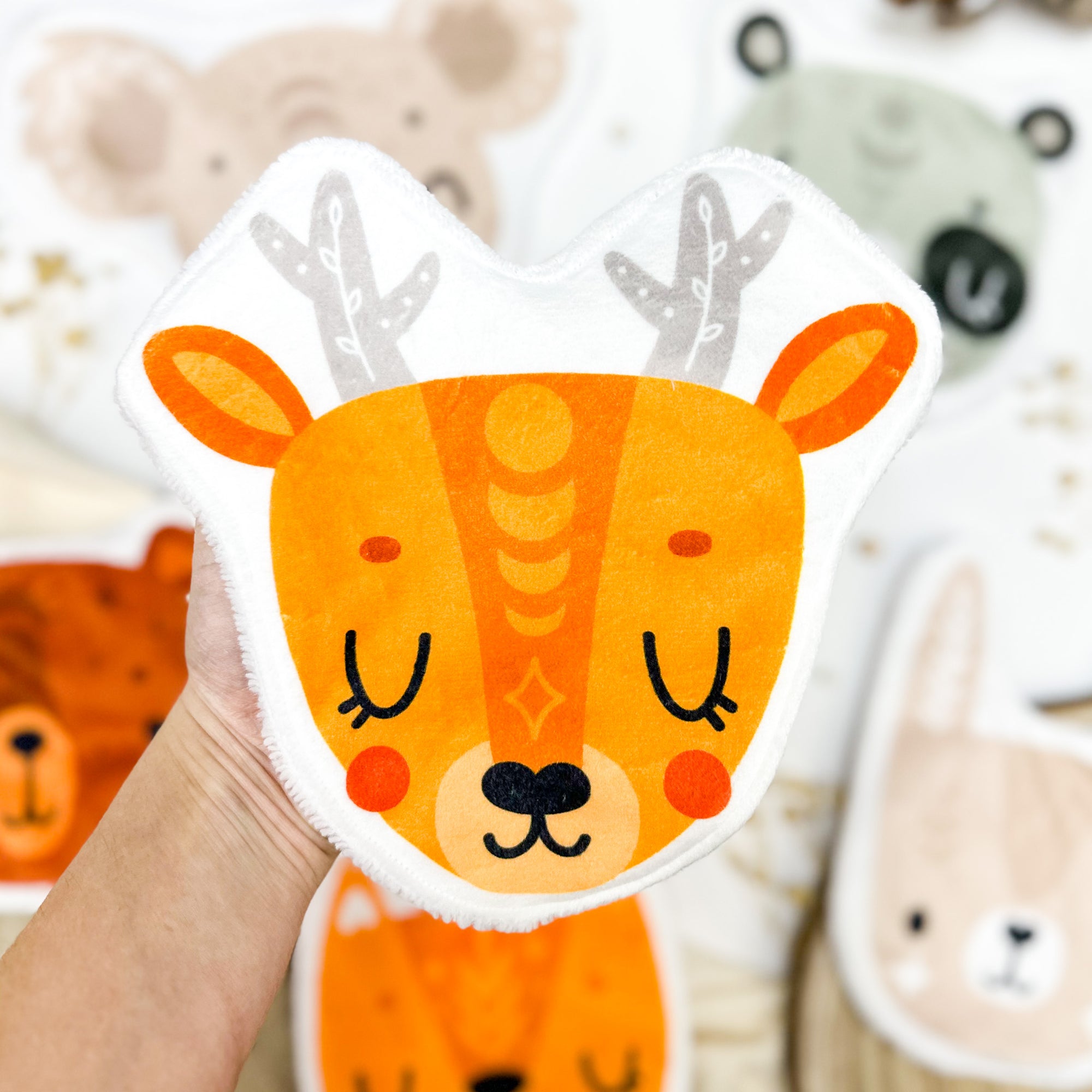 Coton lavable bébé XXL – cerf boho – coton réutilisable et ultra doux