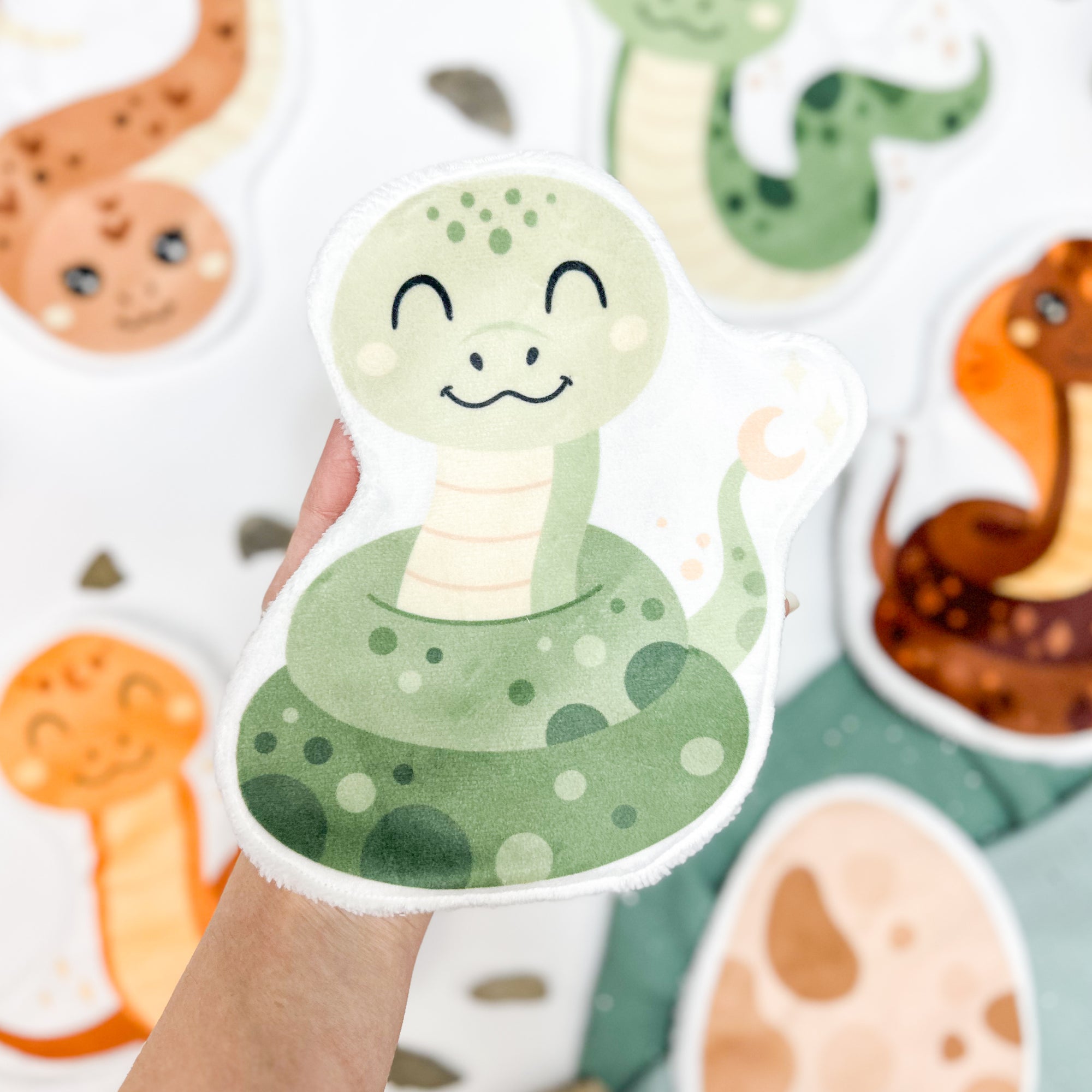 Coton lavable bébé XXL – serpent – coton réutilisable et ultra doux