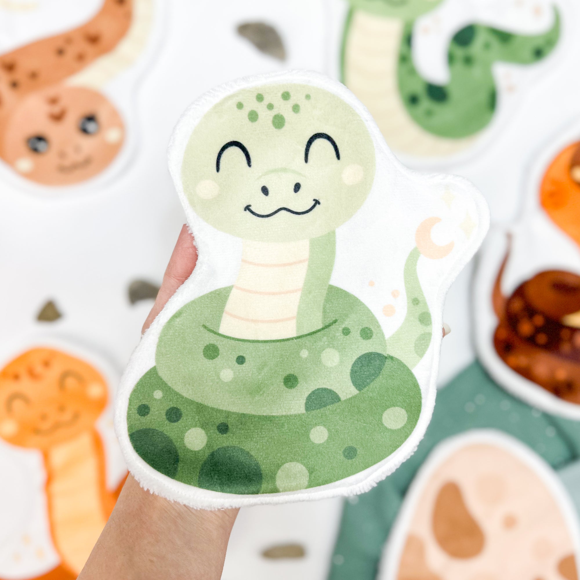 Coton lavable bébé XXL – serpent – coton réutilisable et ultra doux