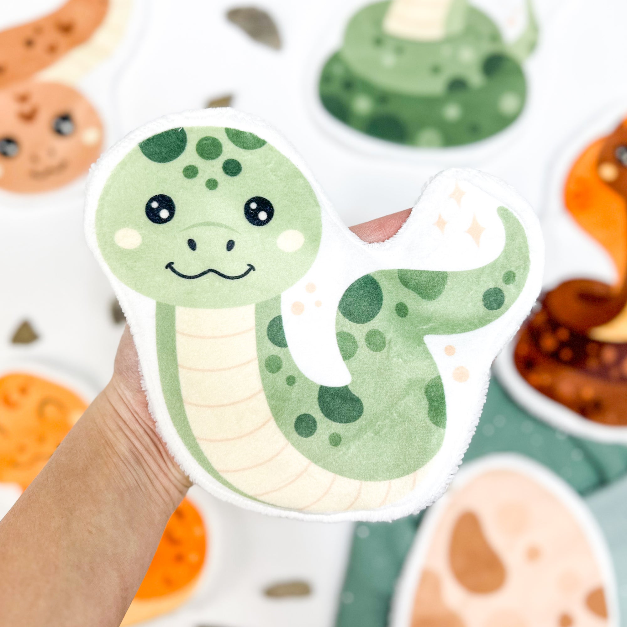 Coton lavable bébé XXL – serpent – coton réutilisable et ultra doux