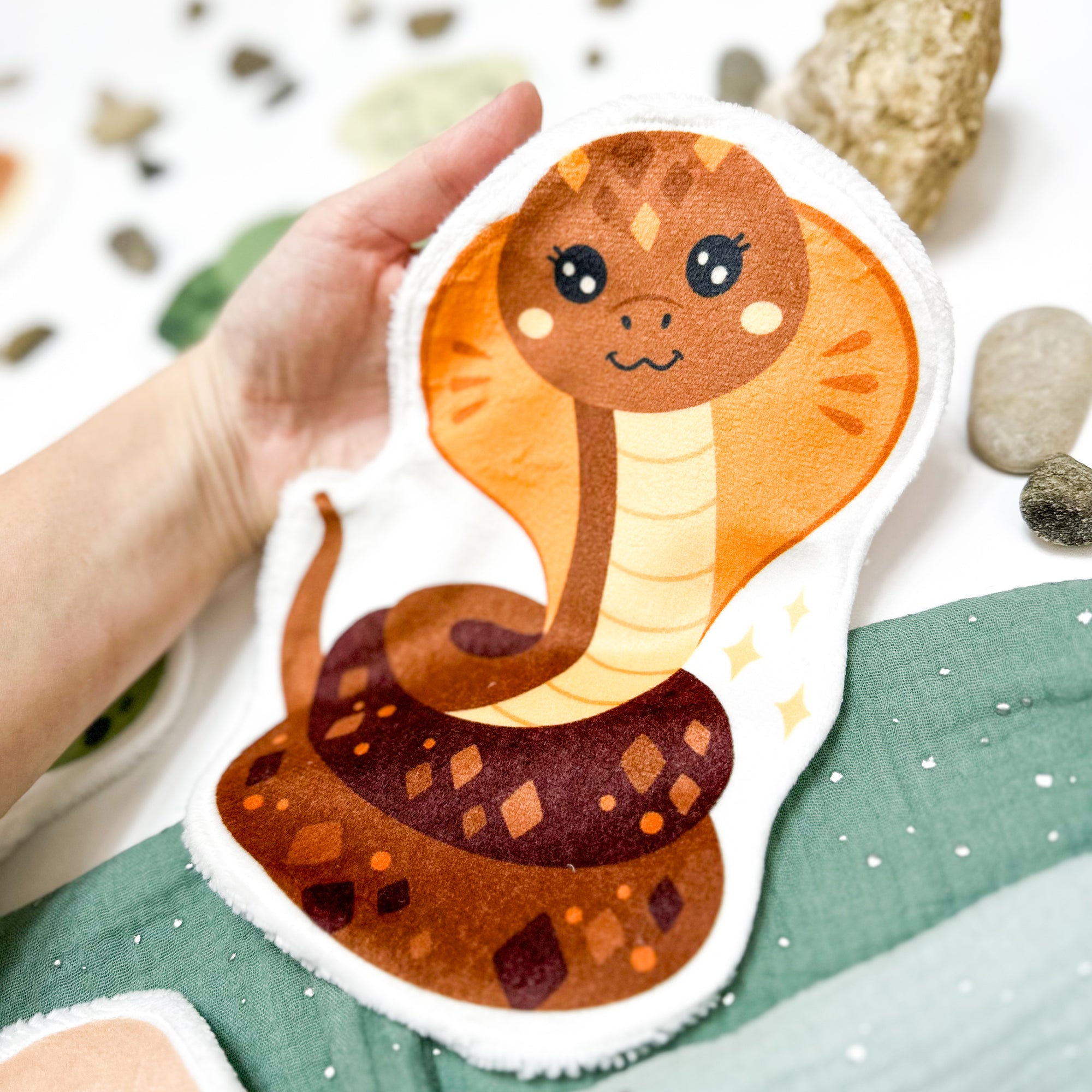 Coton lavable bébé XXL – serpent – coton réutilisable et ultra doux