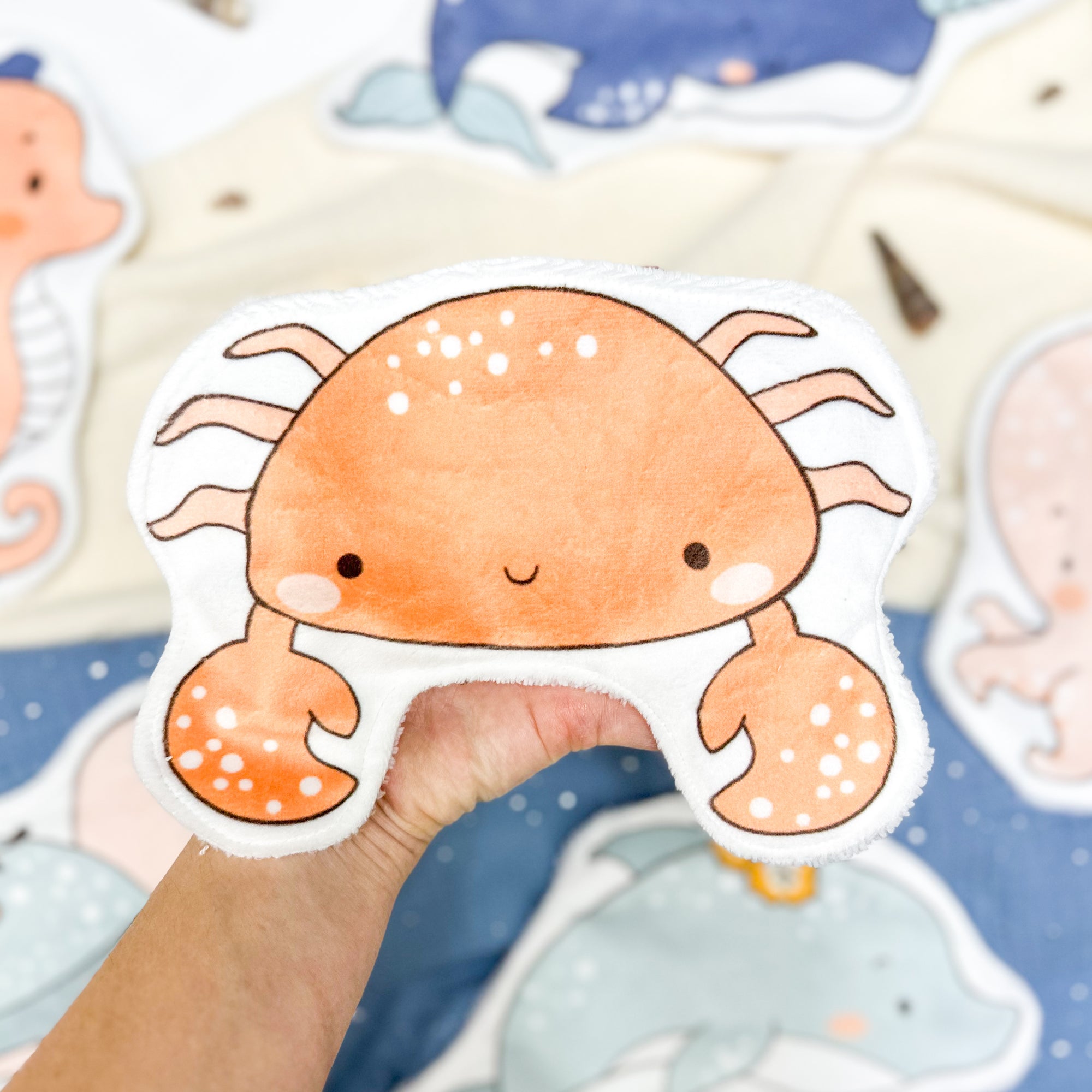 Coton lavable bĂ©bĂ© XXL â crabe â coton rĂ©utilisable et ultra doux