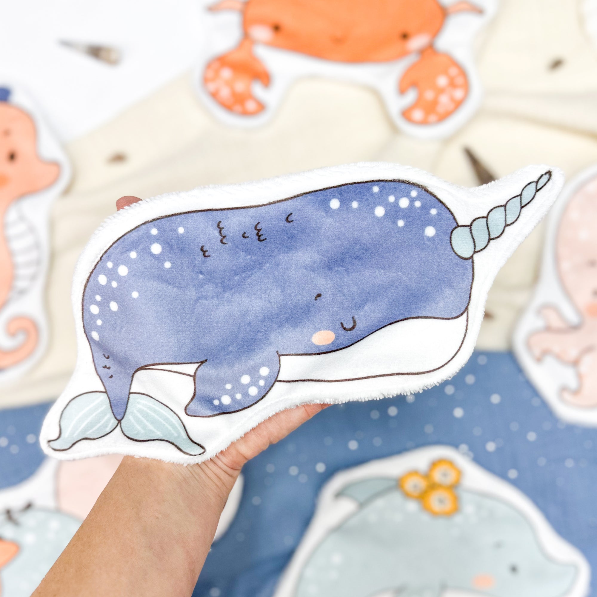 Coton lavable bĂ©bĂ© XXL â narval â coton rĂ©utilisable et ultra doux