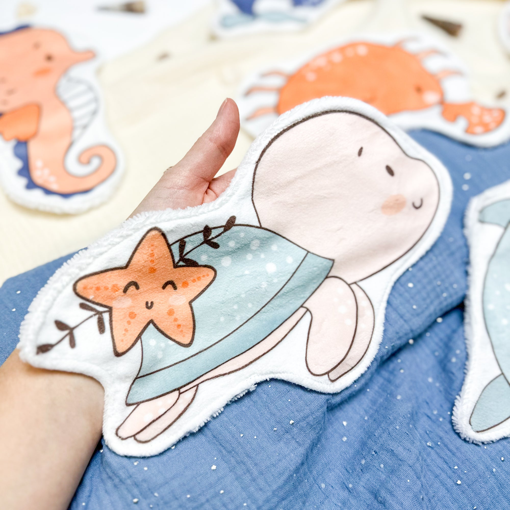 Coton lavable bĂ©bĂ© XXL â tortue â coton rĂ©utilisable et ultra doux