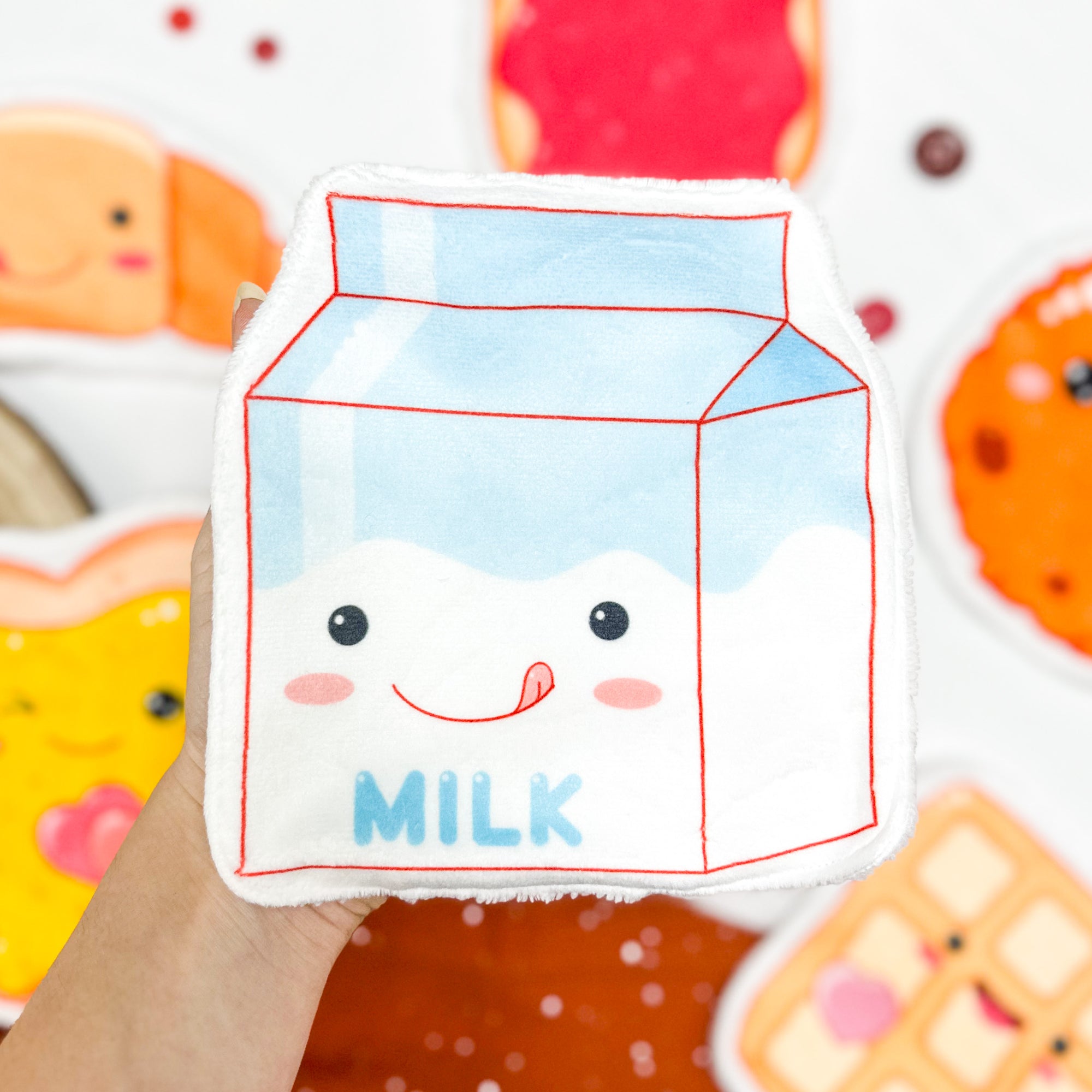 Coton lavable bébé XXL – brique de lait rigolote – coton réutilisable et ultra doux