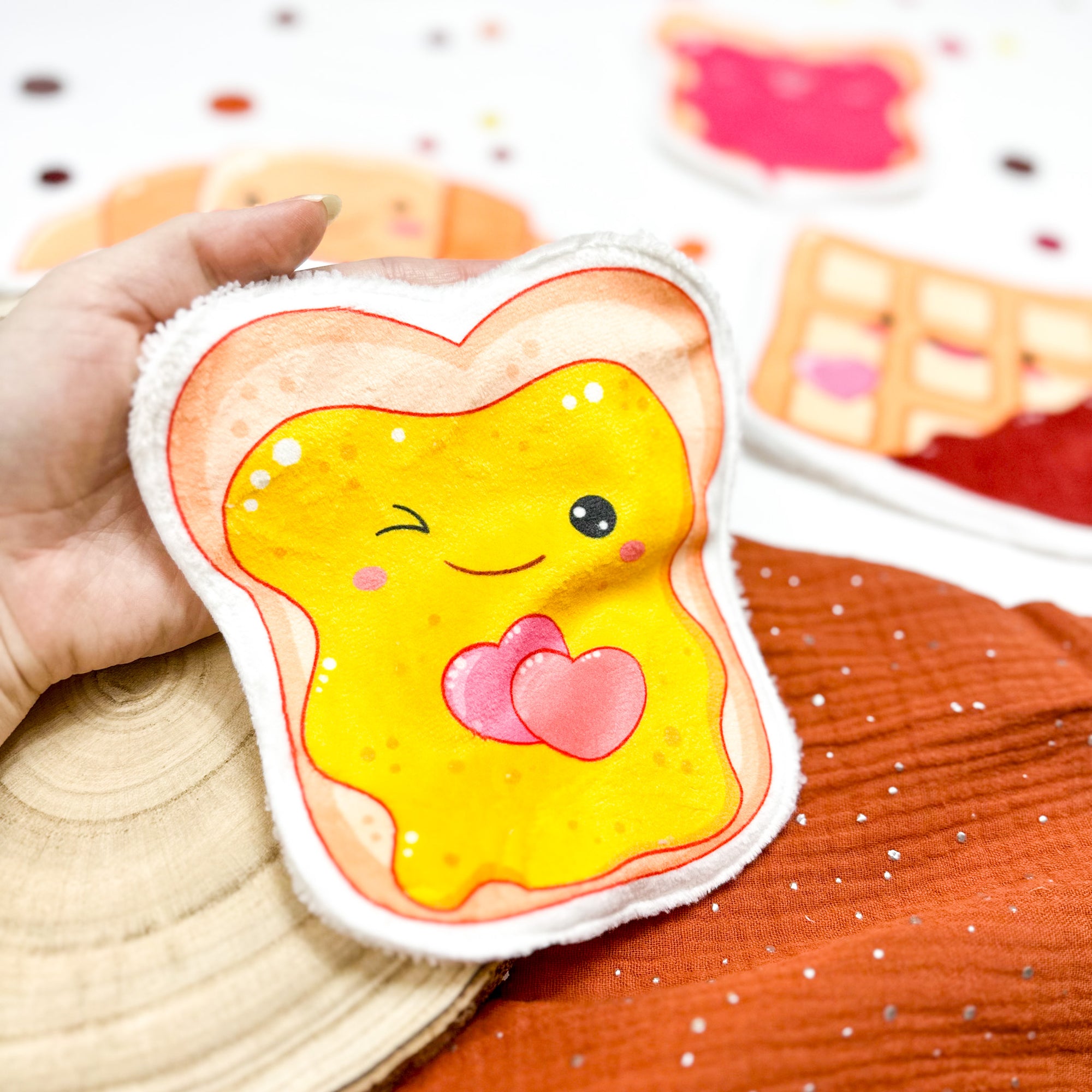 Coton lavable bébé XXL – tartine rigolote – coton réutilisable et ultra doux