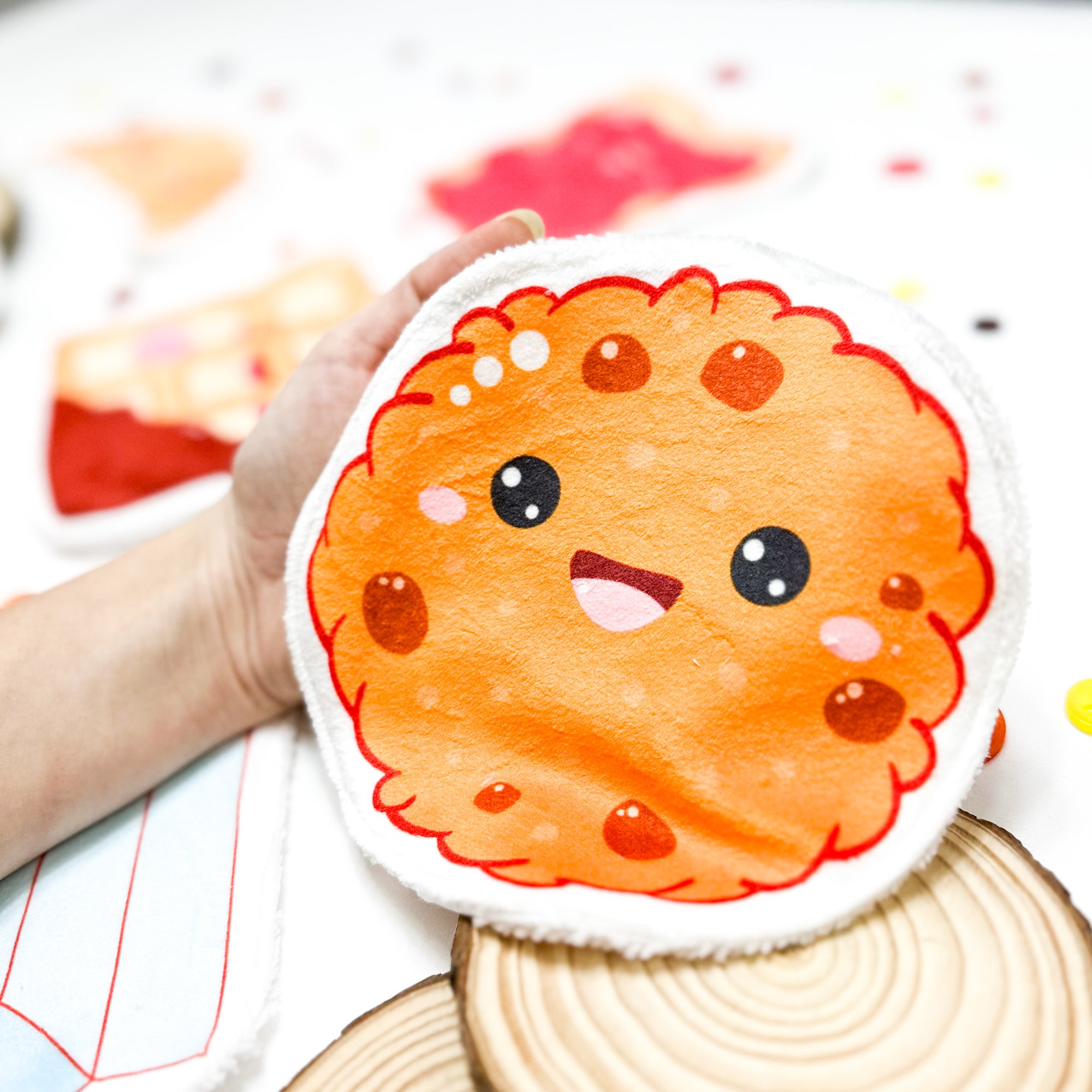 Coton lavable bébé XXL – cookie rigolo – coton réutilisable et ultra doux