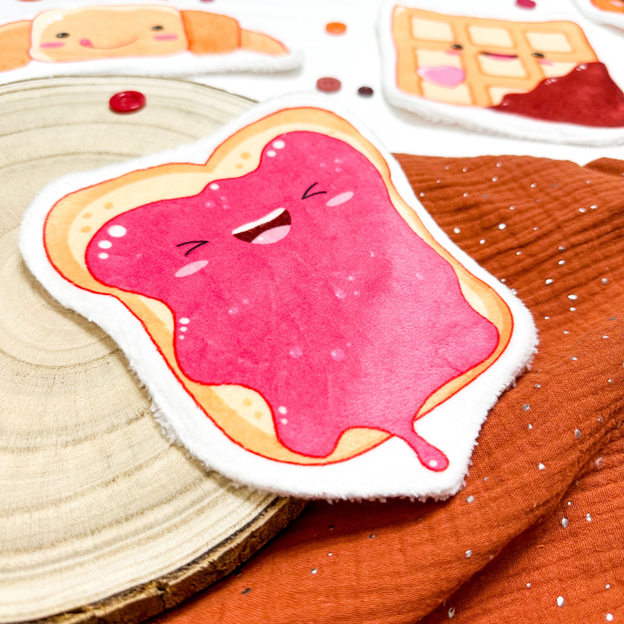 Coton lavable bébé XXL – tartine rigolote – coton réutilisable et ultra doux