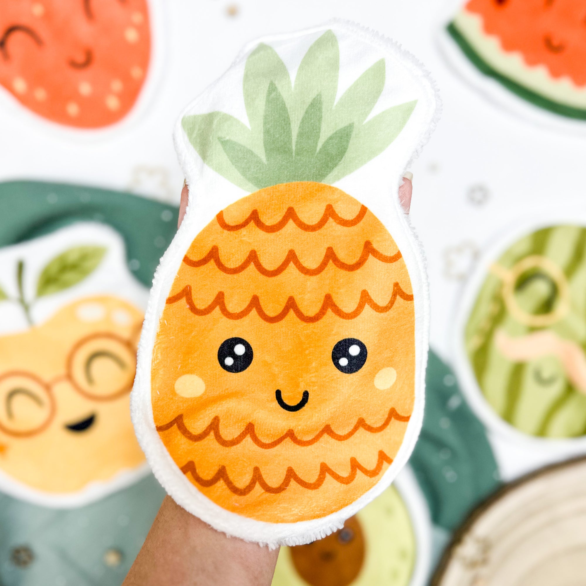 Coton lavable bĂ©bĂ© XXL â ananas rigolo â coton rĂ©utilisable et ultra doux