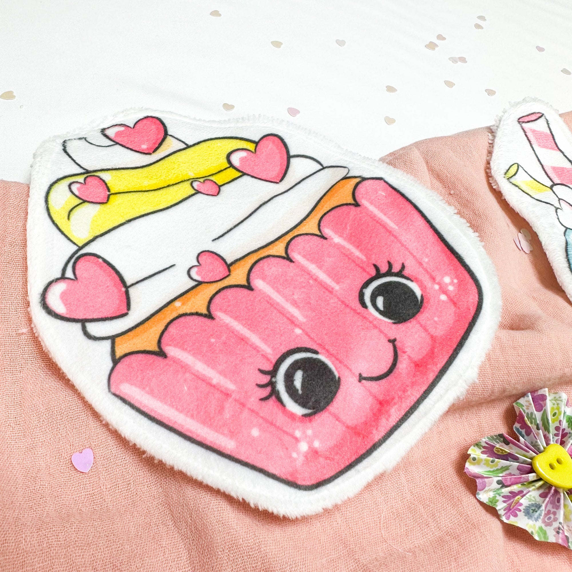 Coton lavable bébé XXL – glace kawaii – coton réutilisable et ultra doux