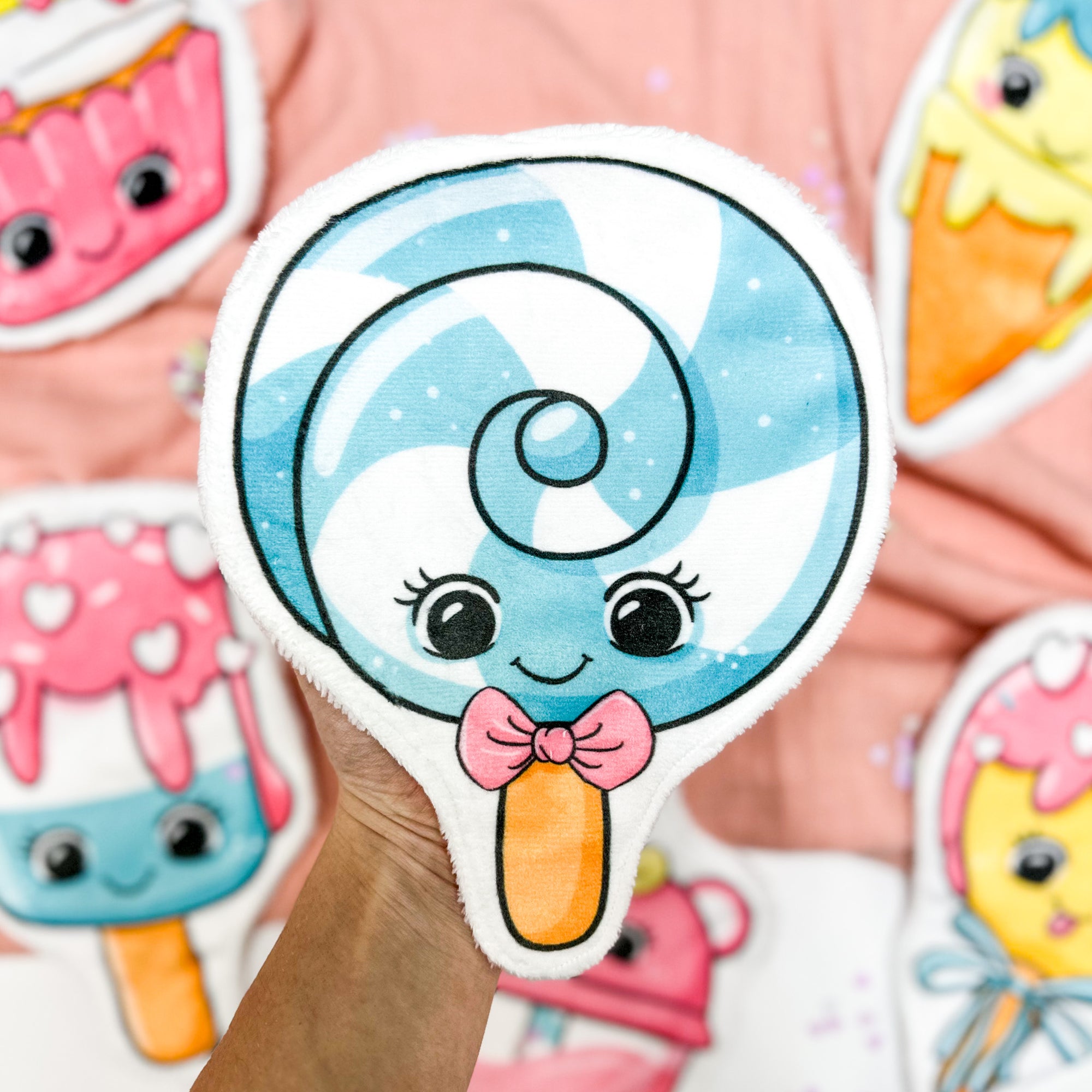 Coton lavable bébé XXL – glace kawaii – coton réutilisable et ultra doux