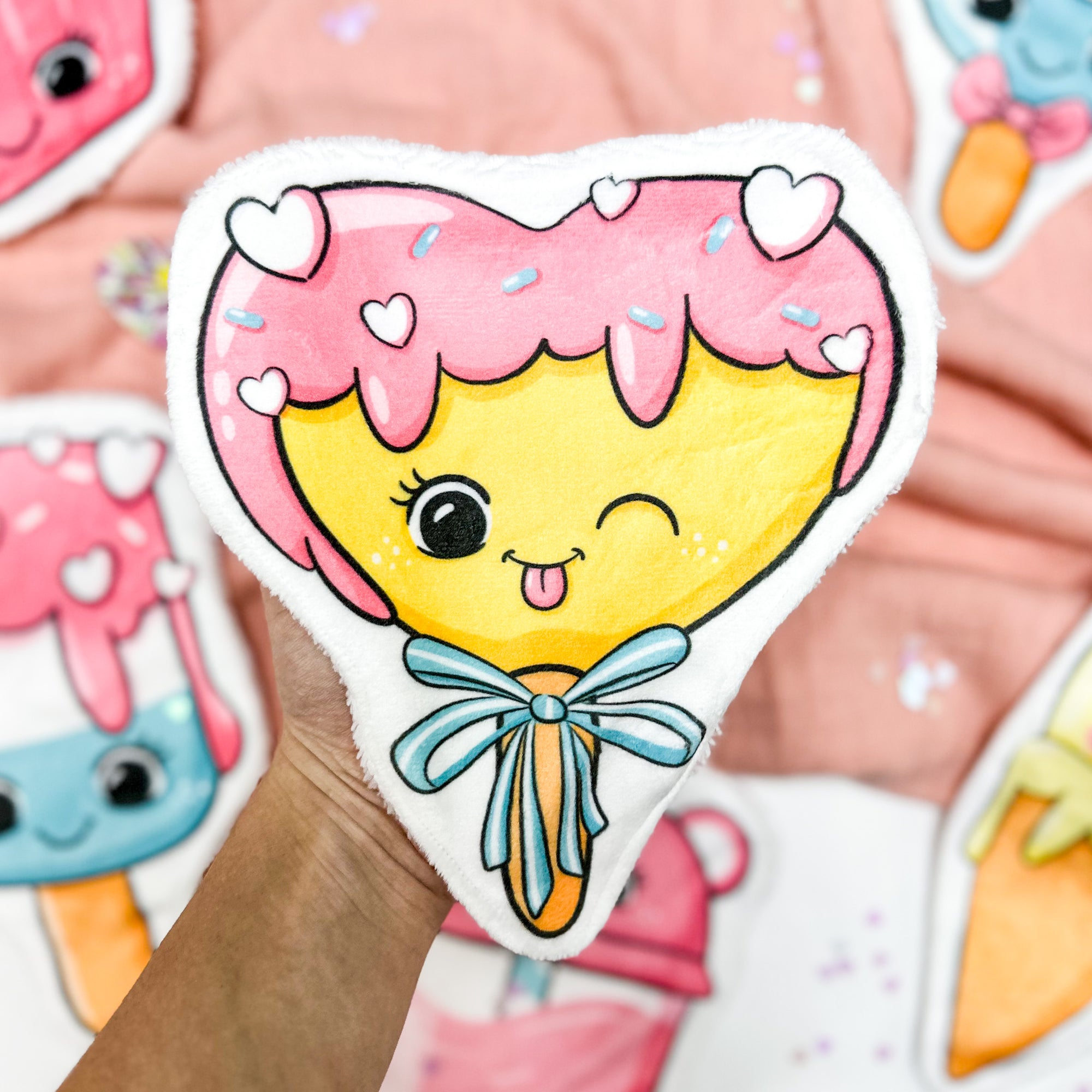 Coton lavable bébé XXL – glace kawaii – coton réutilisable et ultra doux