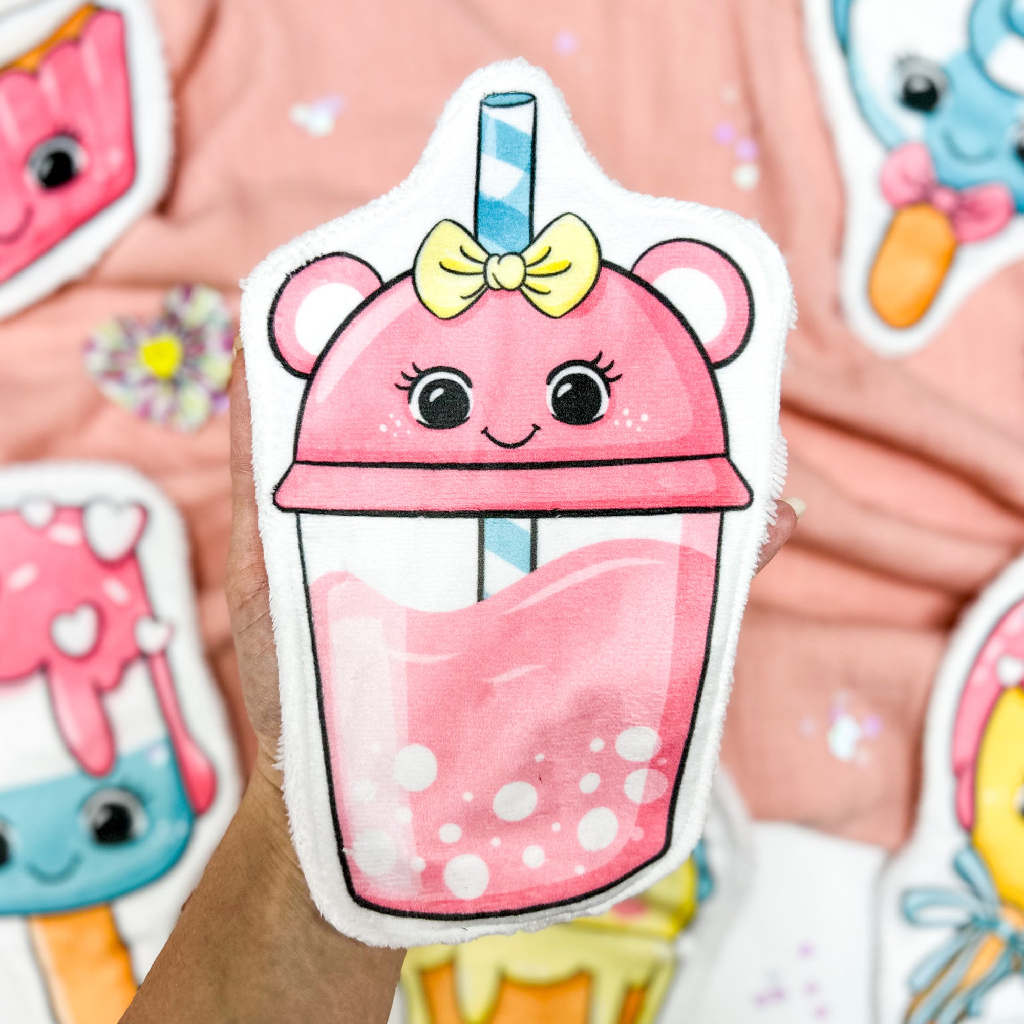 Coton lavable bébé XXL – glace kawaii – coton réutilisable et ultra doux