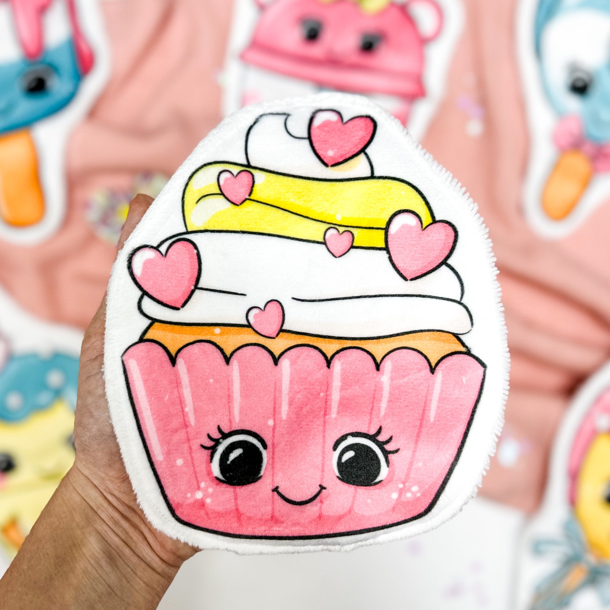 Coton lavable bébé XXL – glace kawaii – coton réutilisable et ultra doux