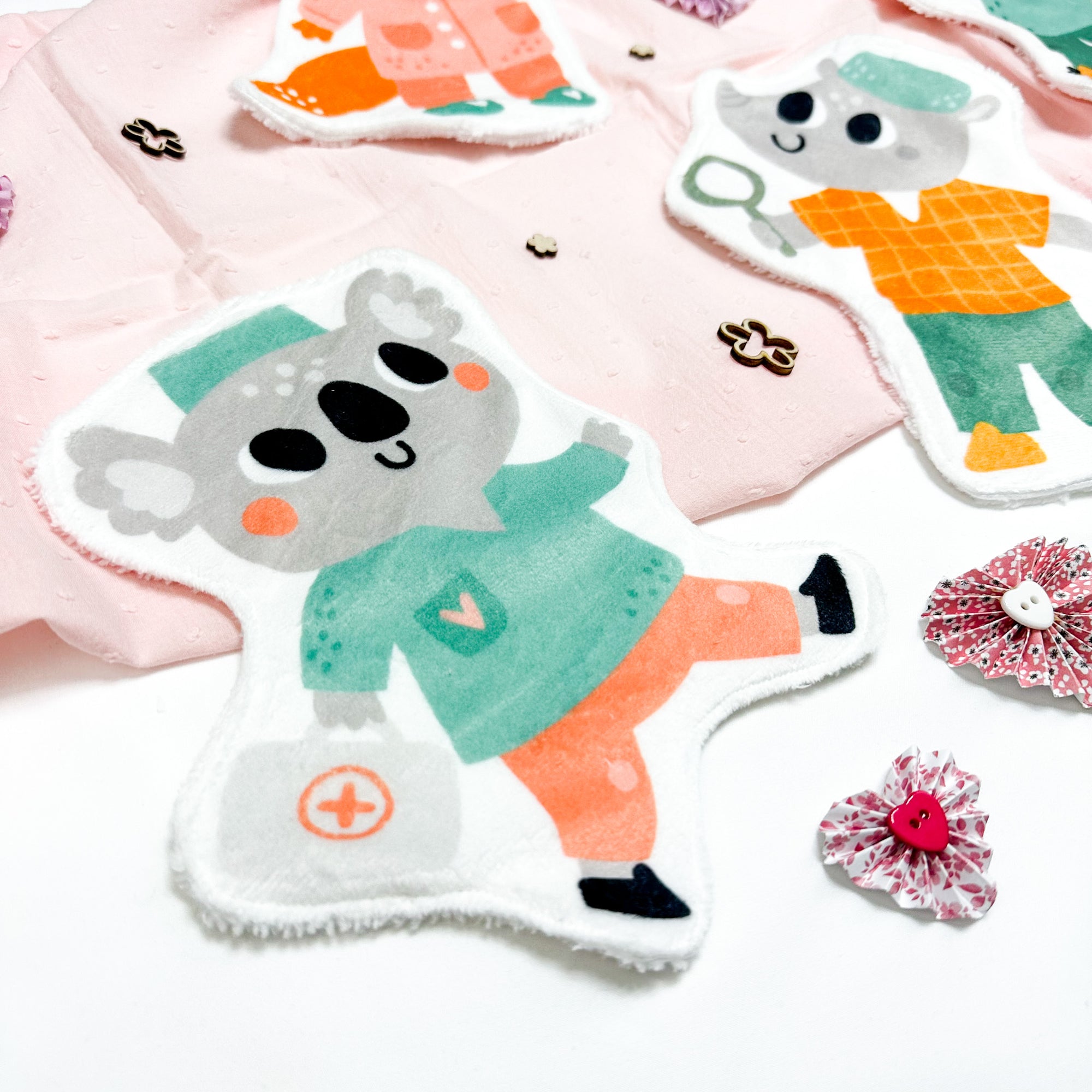 Coton lavable bébé XXL – docteur koala – coton réutilisable et ultra doux