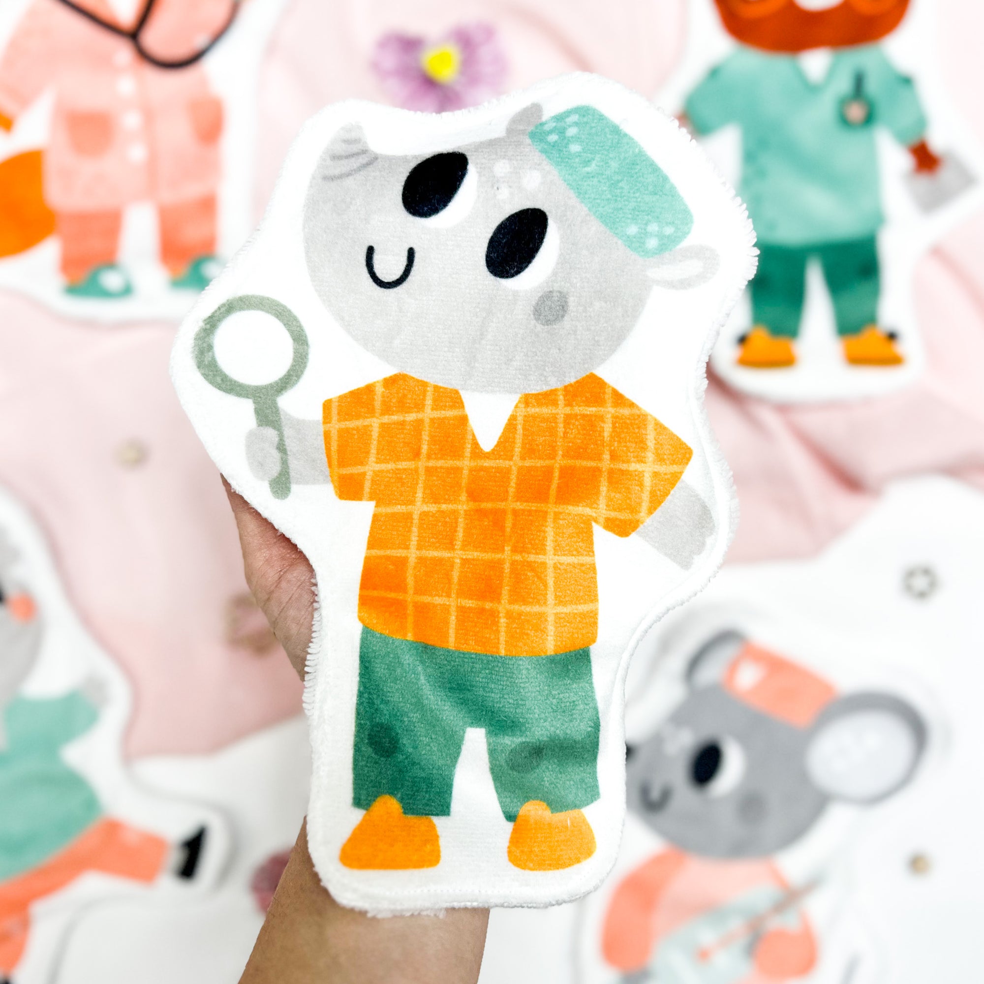 Coton lavable bĂ©bĂ© XXL â docteur rhinocĂ©ros â coton rĂ©utilisable et ultra doux