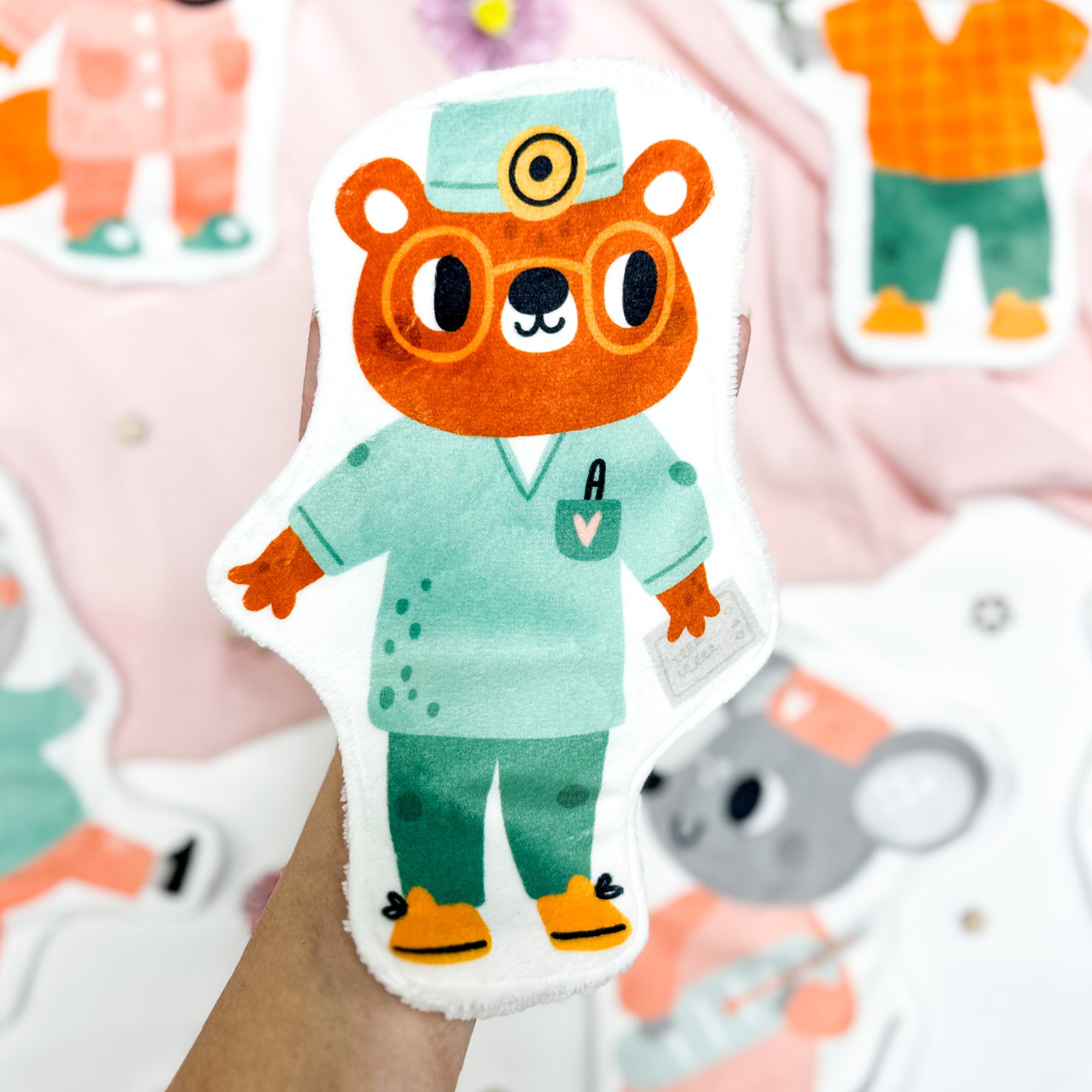 Coton lavable bĂ©bĂ© XXL â docteur ours â coton rĂ©utilisable et ultra doux