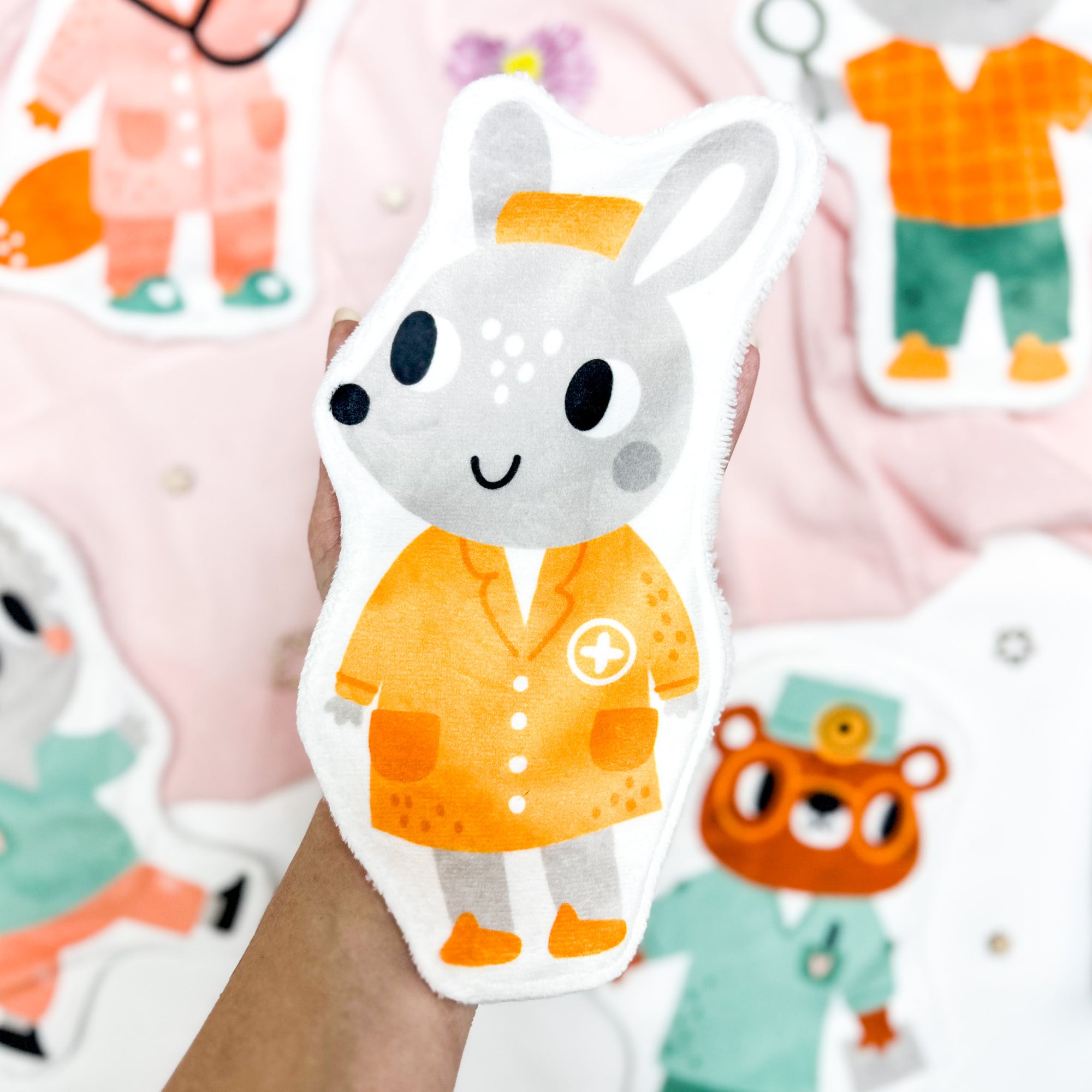 Coton lavable bĂ©bĂ© XXL â infirmiĂšre lapin â coton rĂ©utilisable et ultra doux