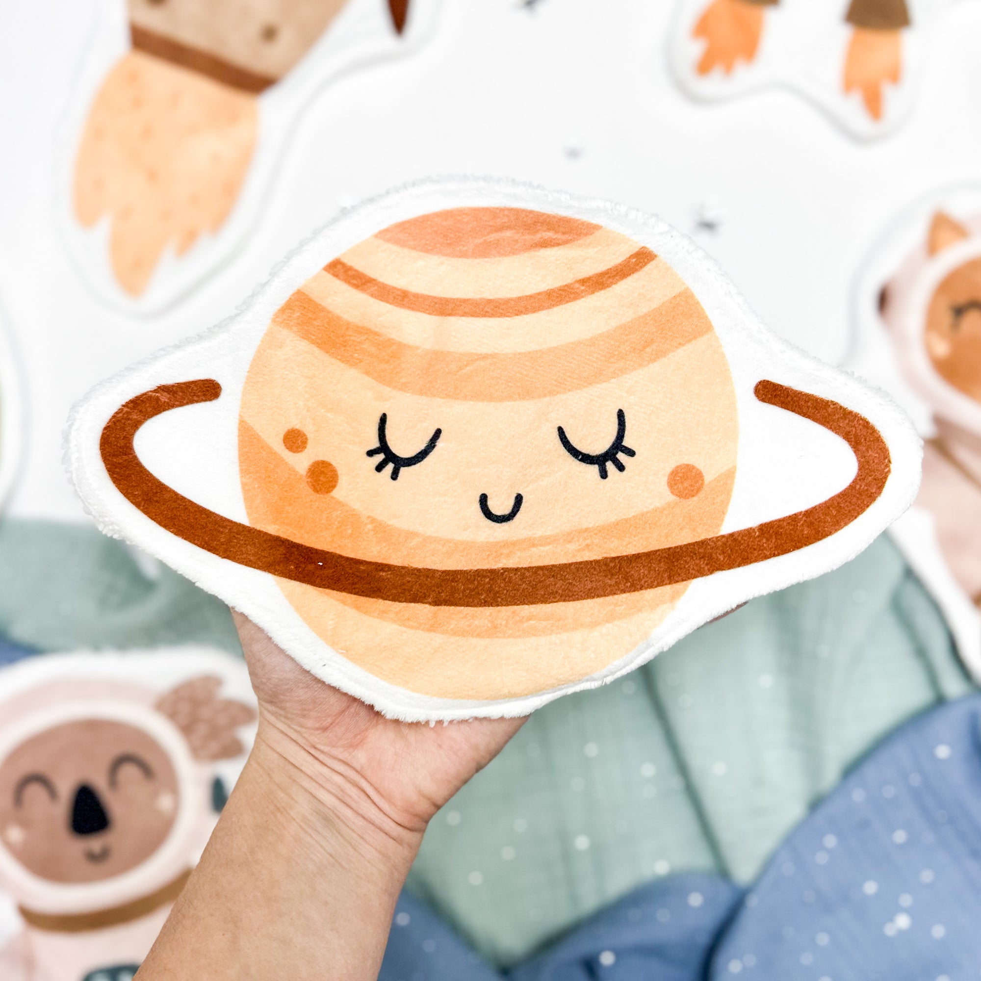 Coton lavable bébé XXL – planète saturne – coton réutilisable et ultra doux