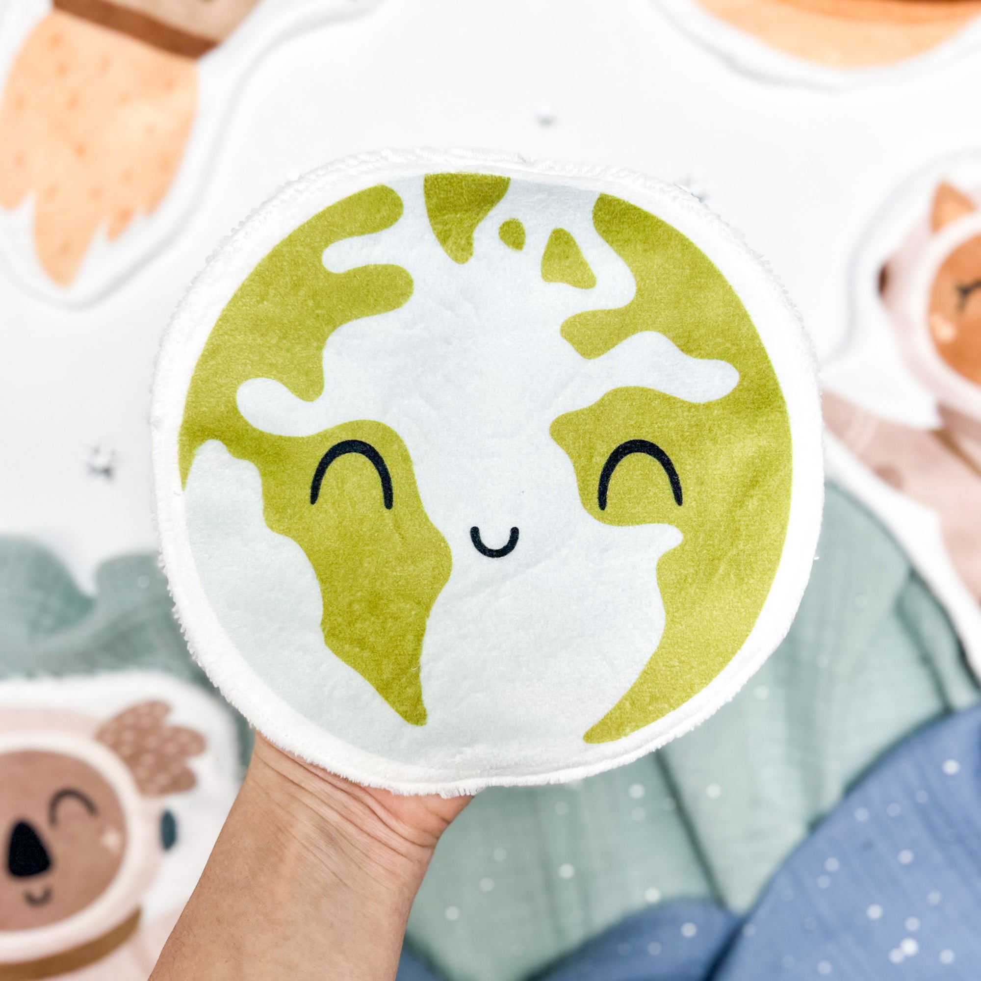 Coton lavable bébé XXL – planète terre – coton réutilisable et ultra doux