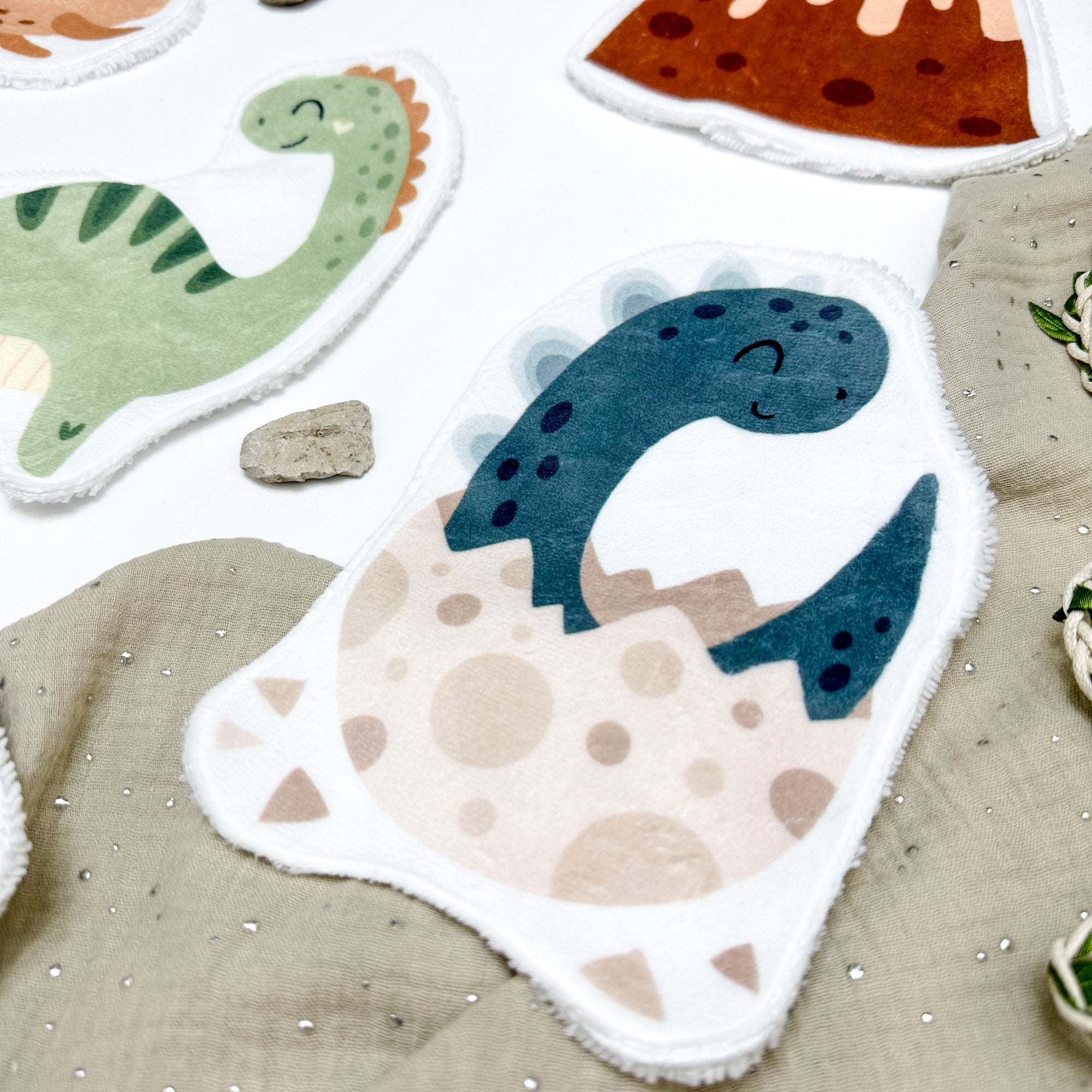 Coton lavable bébé XXL – dinosaure – coton réutilisable et ultra doux