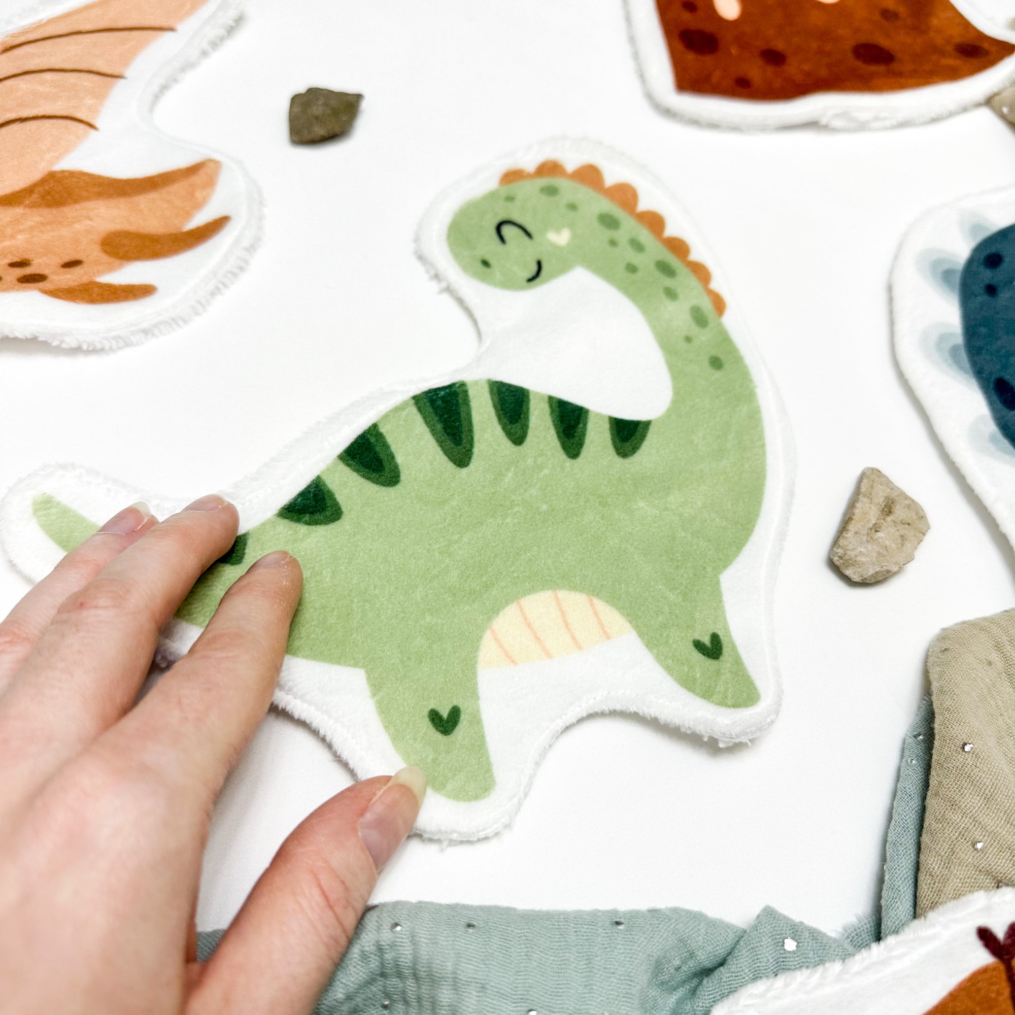 Coton lavable bébé XXL – dinosaure – coton réutilisable et ultra doux