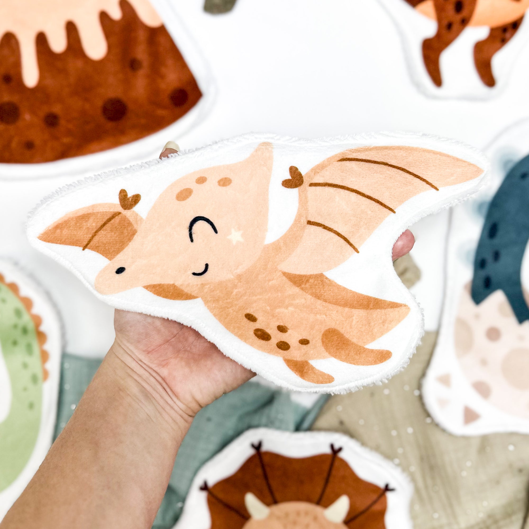 Coton lavable bébé XXL – dinosaure – coton réutilisable et ultra doux