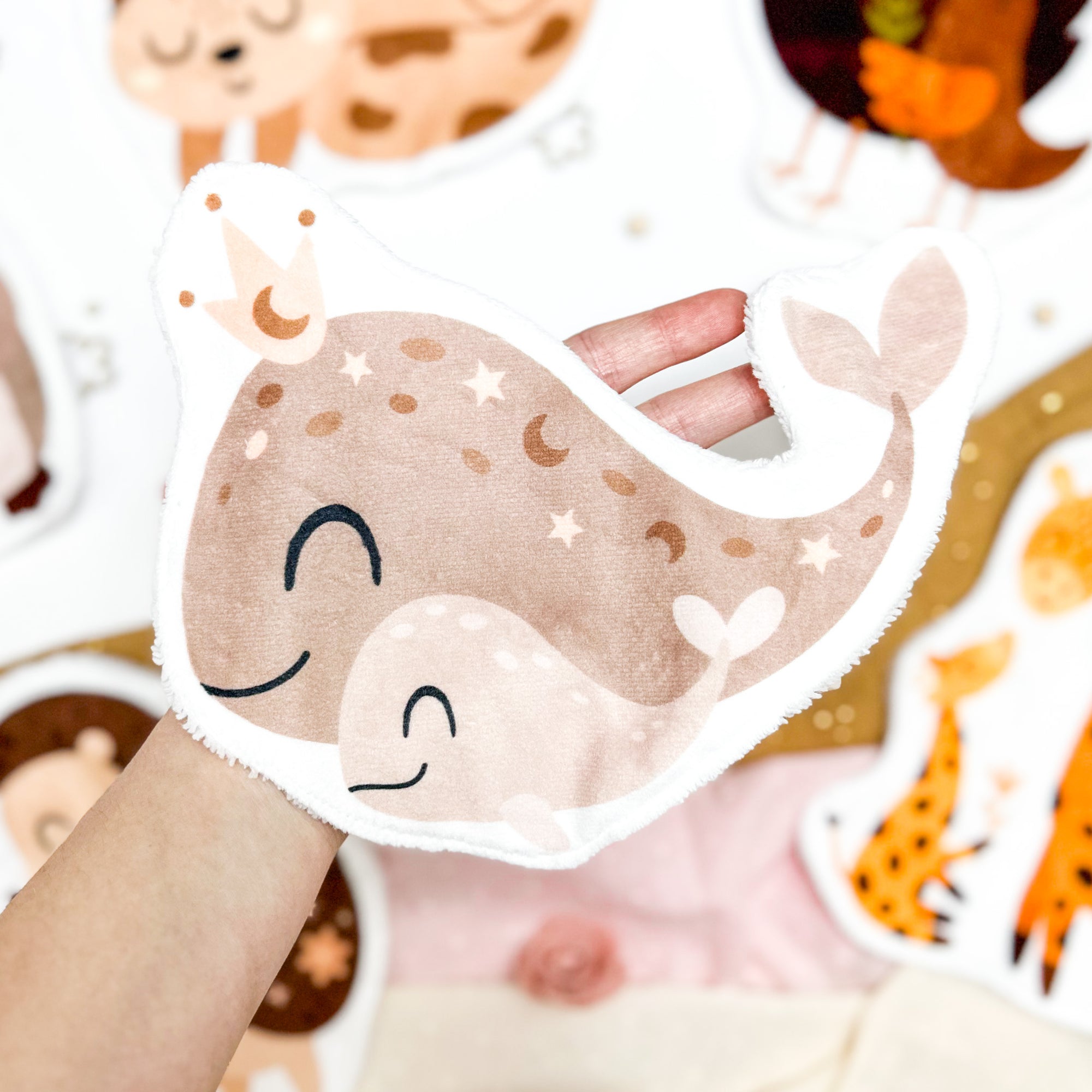 Coton lavable bébé XXL – maman baleine – coton réutilisable et ultra doux