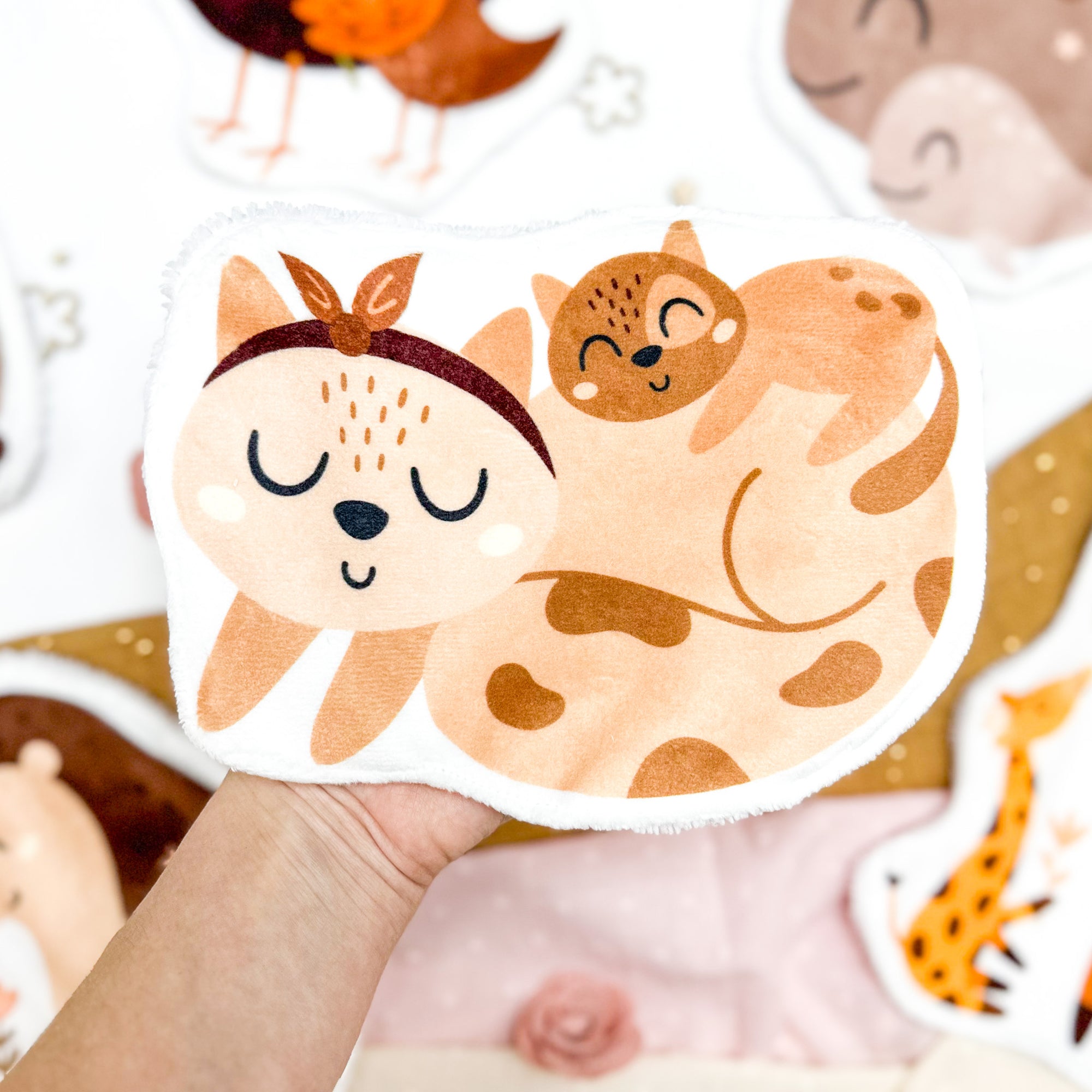 Coton lavable bébé XXL – maman chat – coton réutilisable et ultra doux