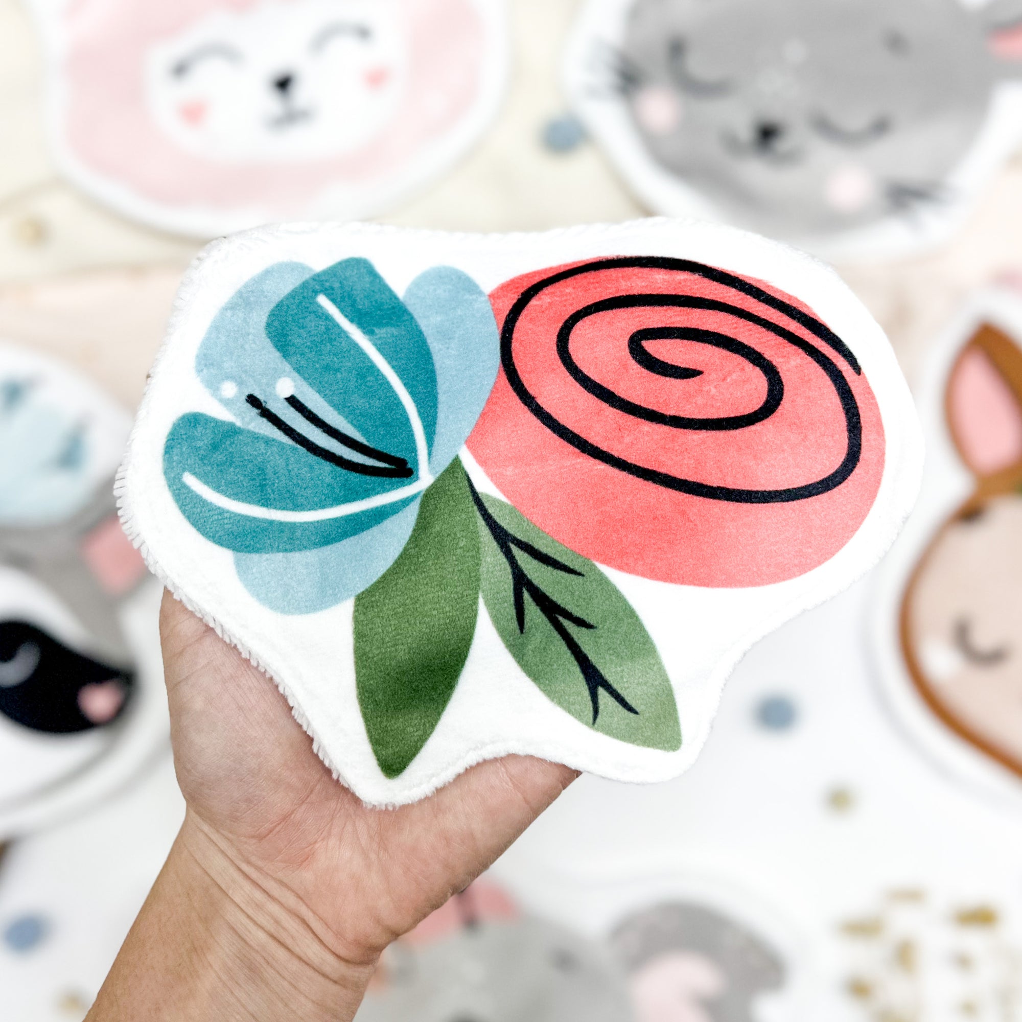 Coton lavable bébé XXL – fleurs – coton réutilisable et ultra doux