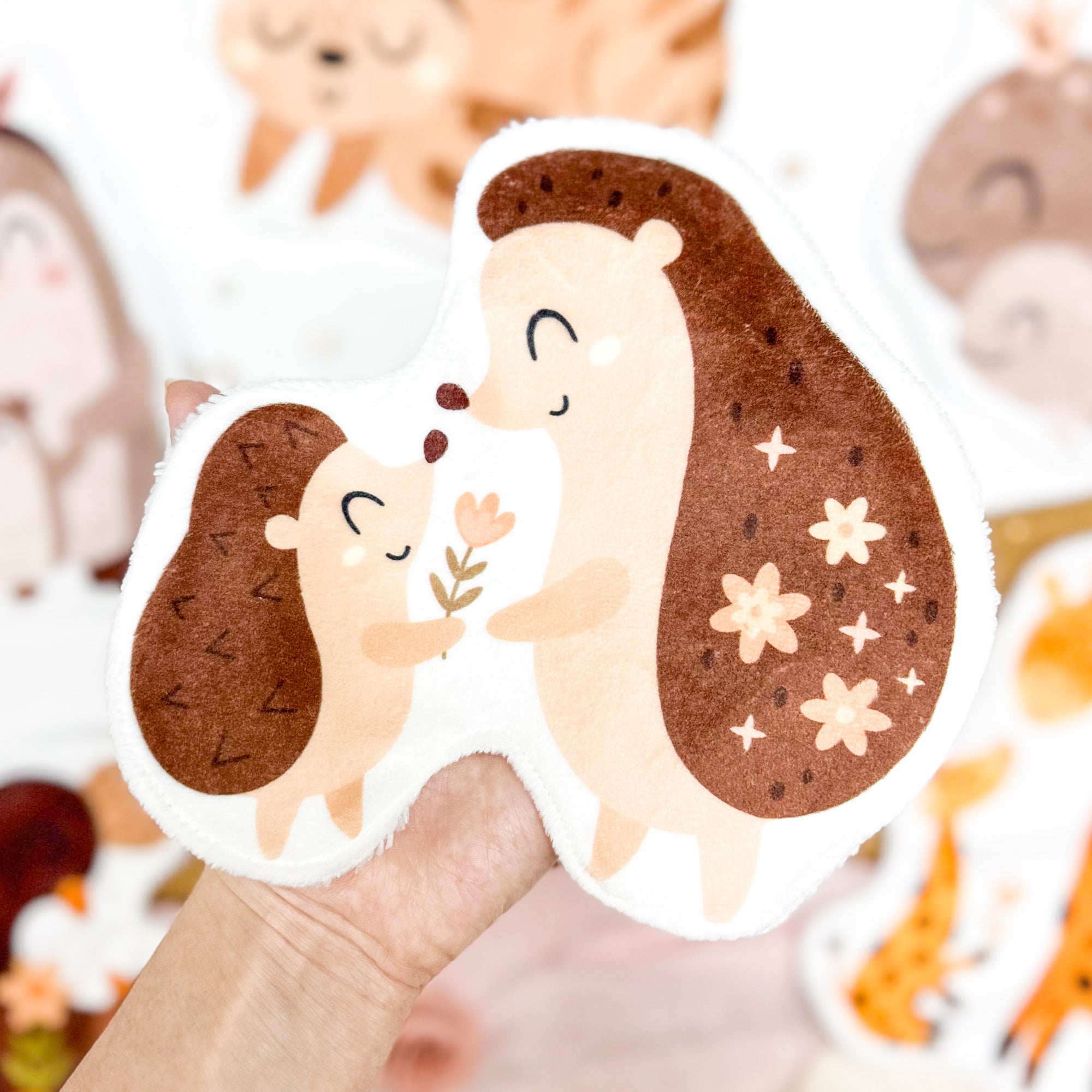 Coton lavable bébé XXL – maman hérisson – coton réutilisable et ultra doux