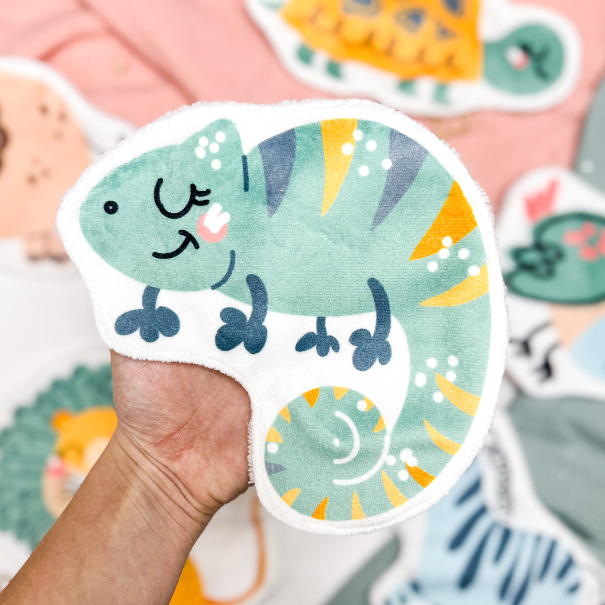 Coton lavable bébé XXL – caméléon – coton réutilisable et ultra doux