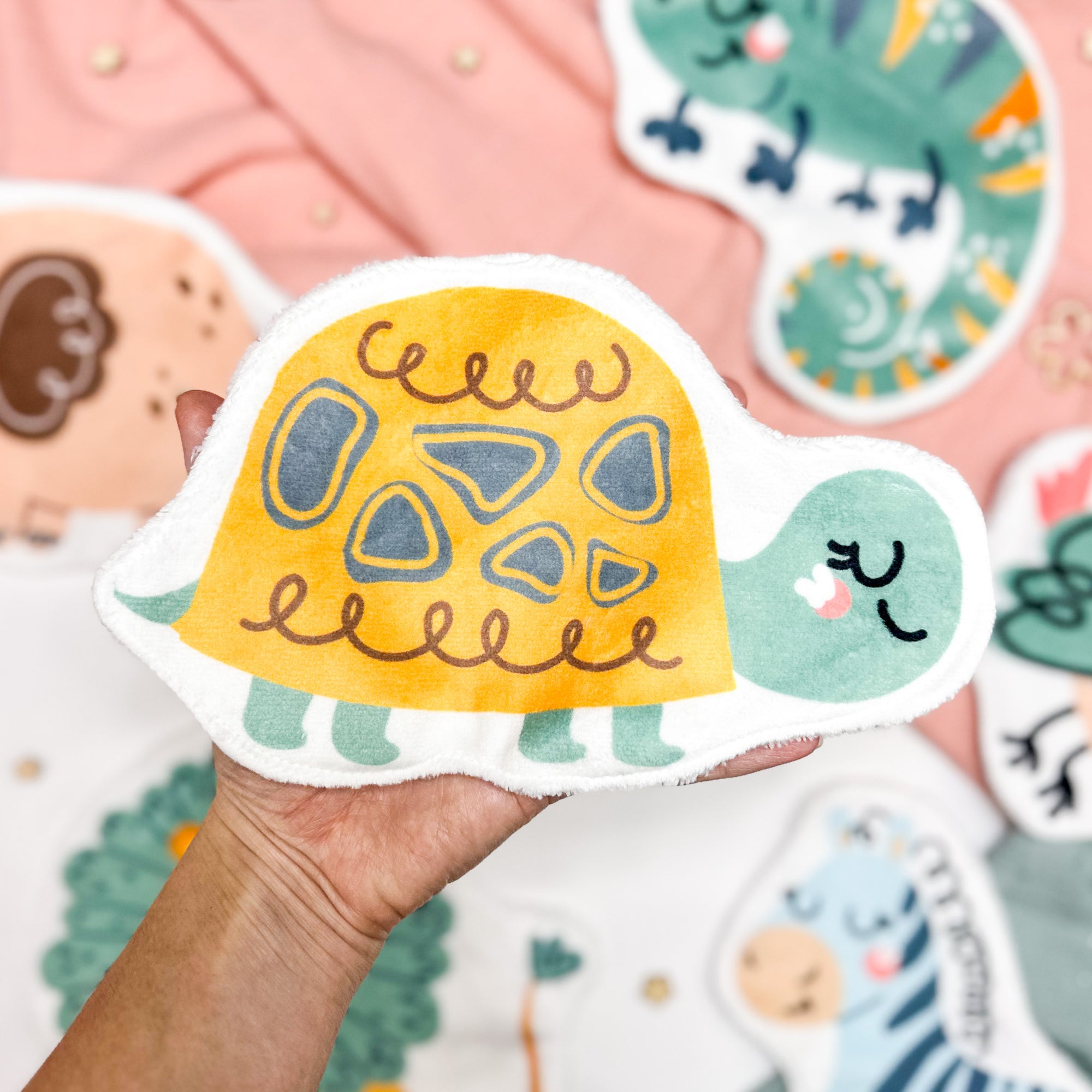 Coton lavable bébé XXL – tortue – coton réutilisable et ultra doux