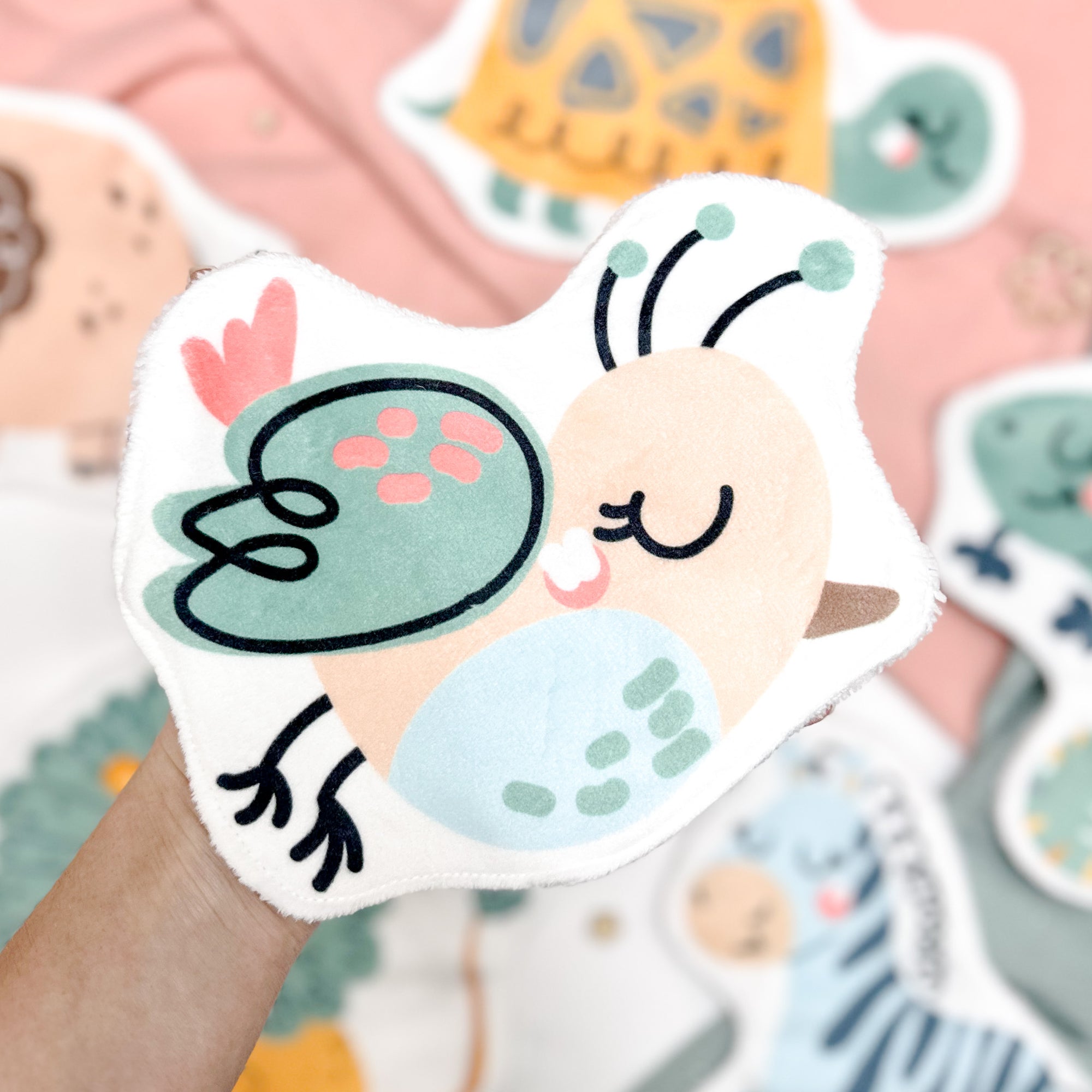 Coton lavable bébé XXL – oiseau – coton réutilisable et ultra doux