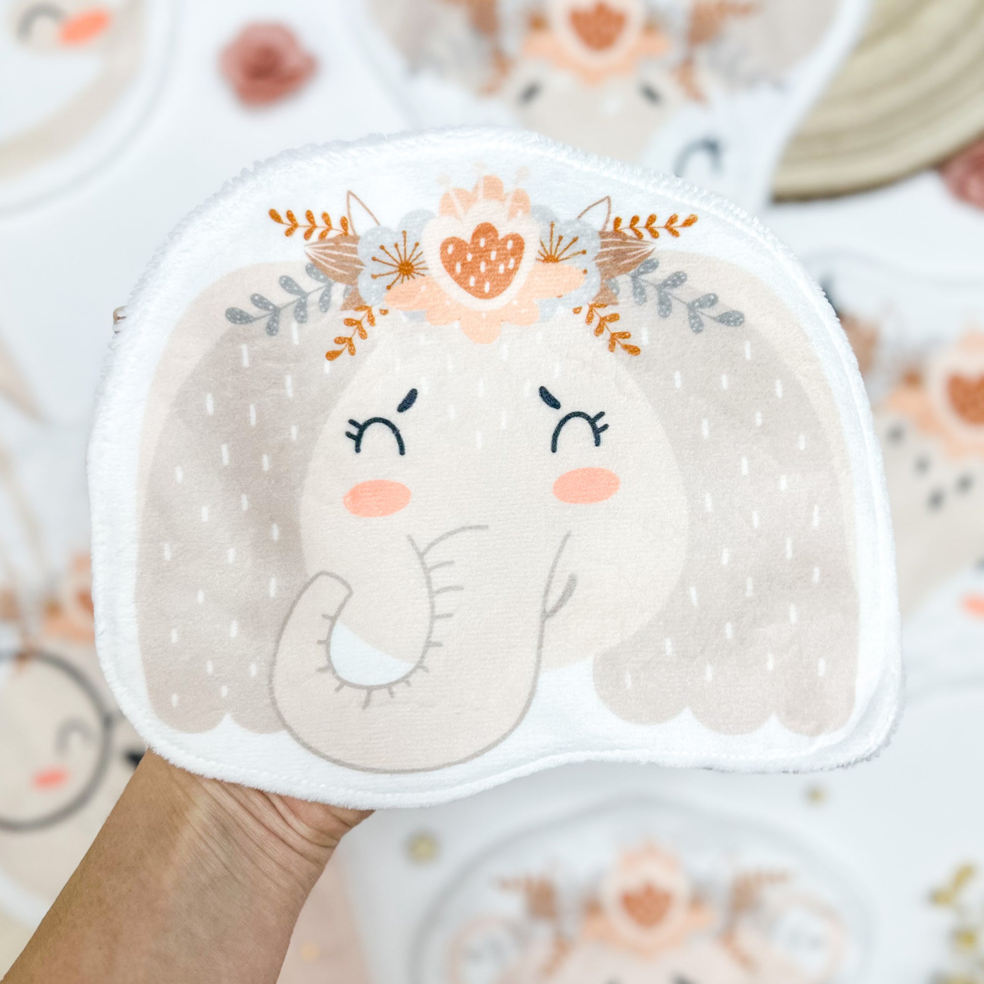 Coton lavable bĂ©bĂ© XXL Ă©lĂ©phant avec fleurs â coton rĂ©utilisable doux et pratique