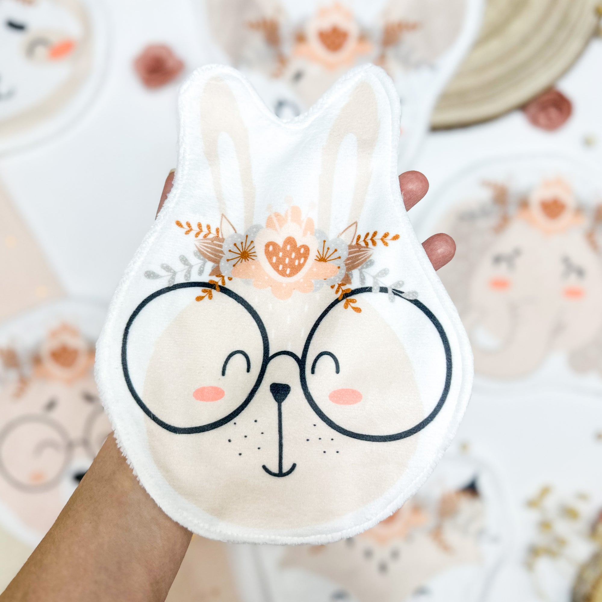 Coton lavable bĂ©bĂ© XXL lapin avec fleurs â coton rĂ©utilisable doux et pratique